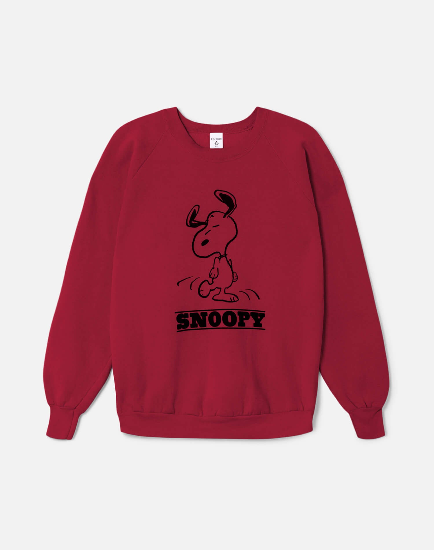 Upcycled "Snoopy Dancing" Sweatshirt in Burgundy - 11229717