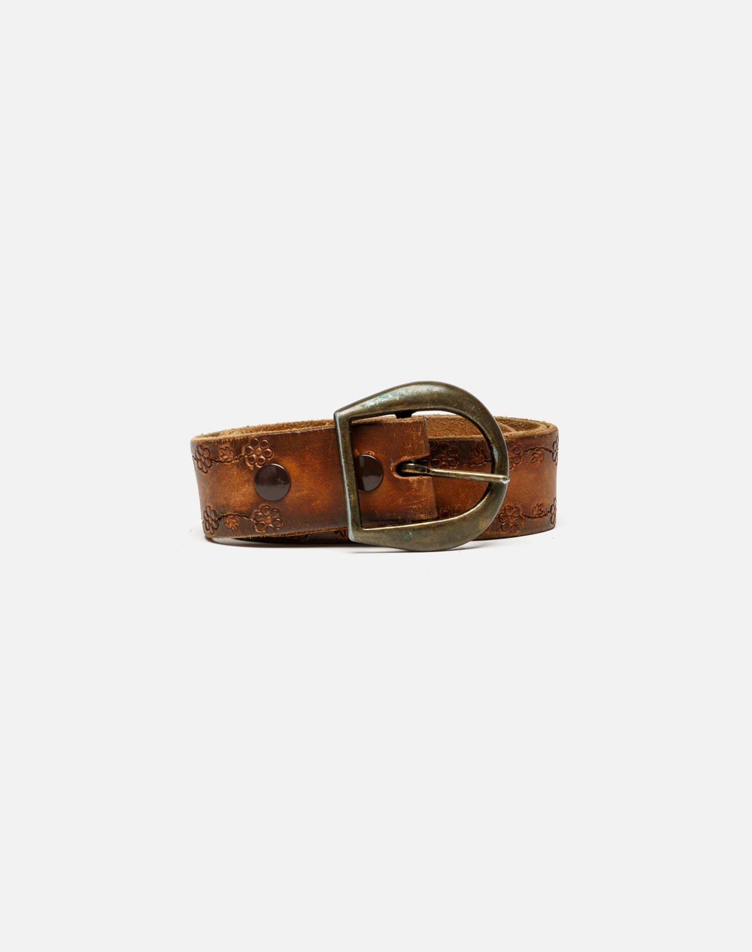 70s Embossed Leather Belt - #40