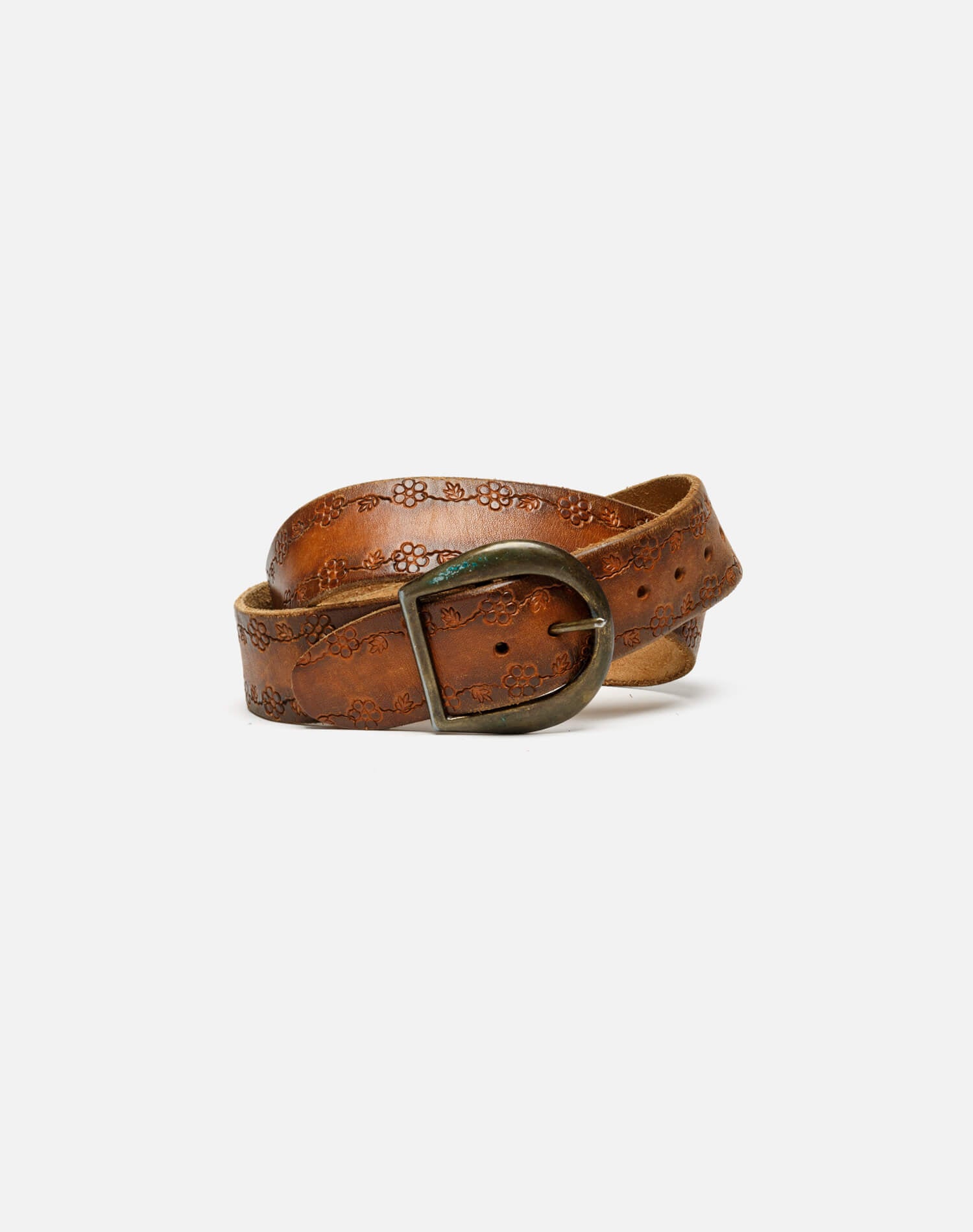 70s Embossed Leather Belt - #40