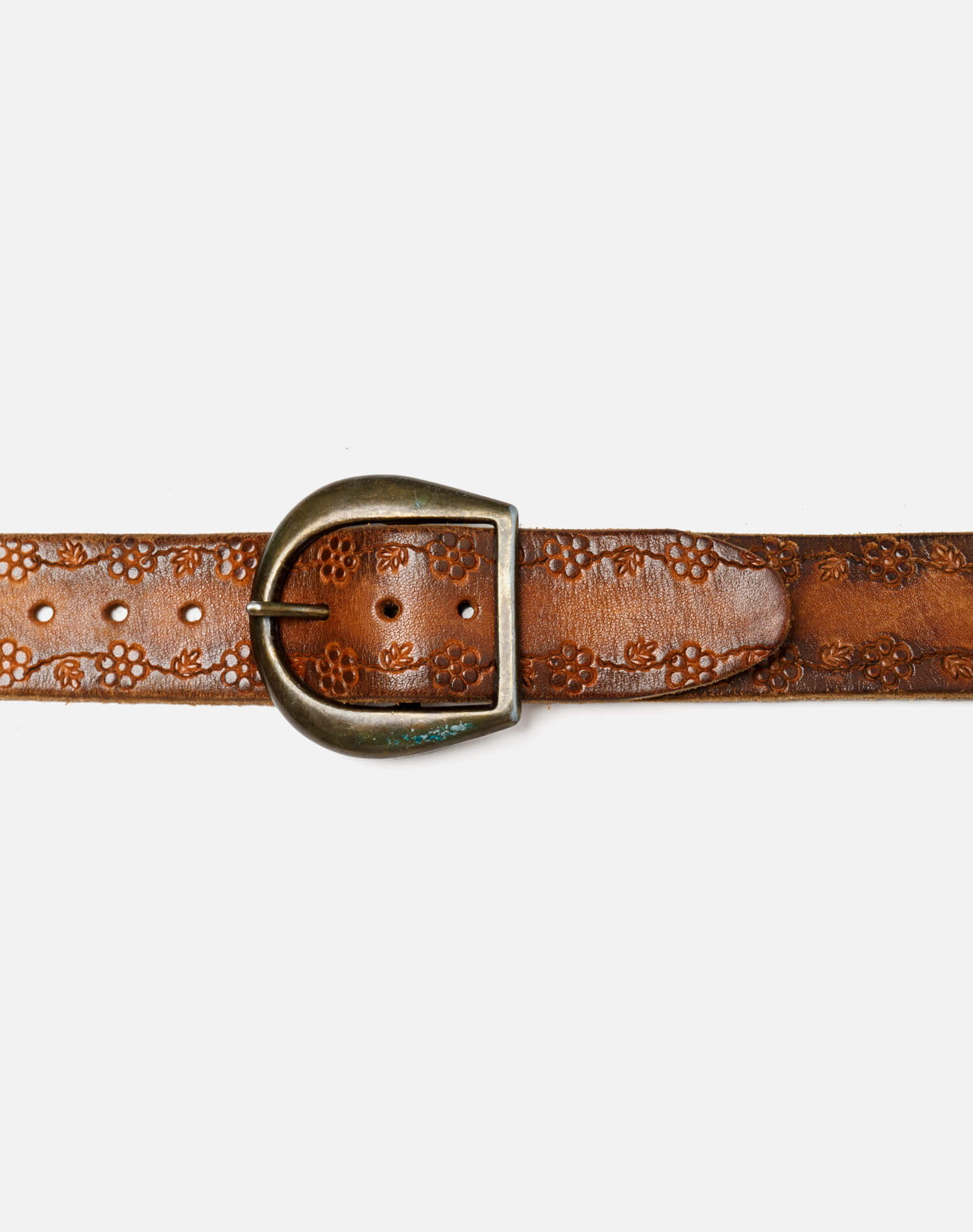 70s Embossed Leather Belt - #40