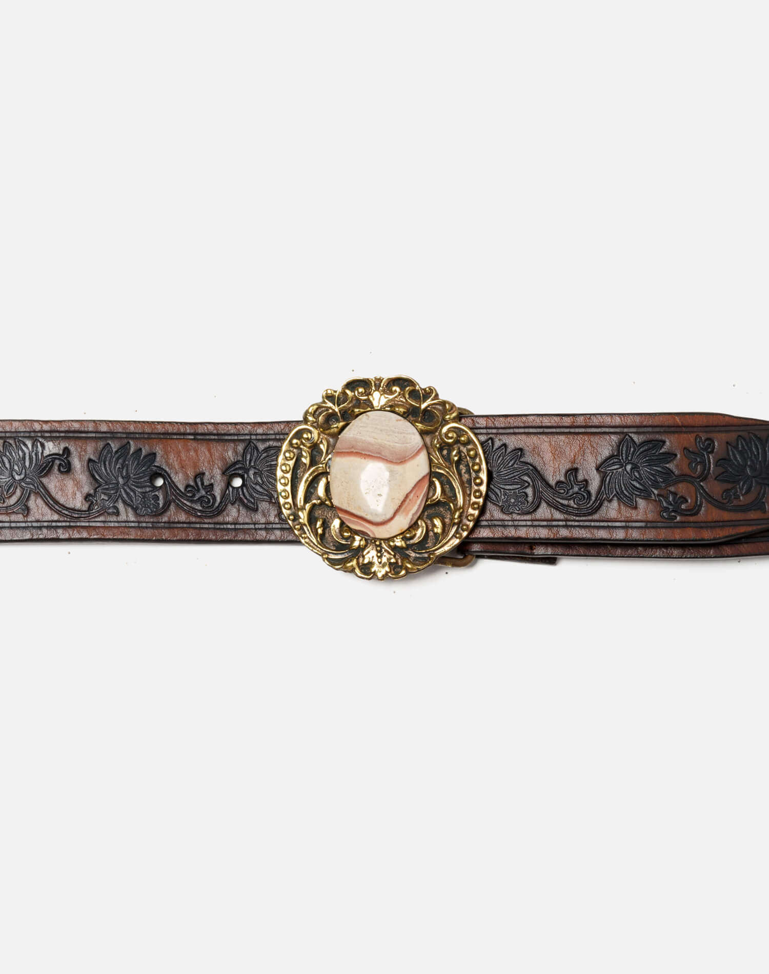 70s Brass & Jasper Belt - #45