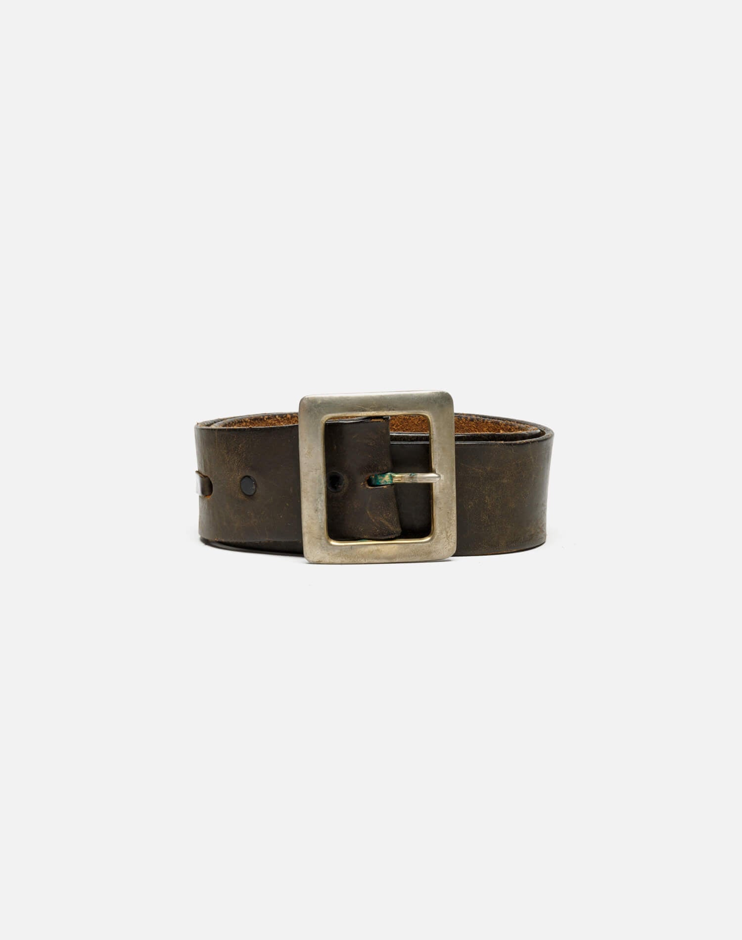 70s Black Leather Belt - #50