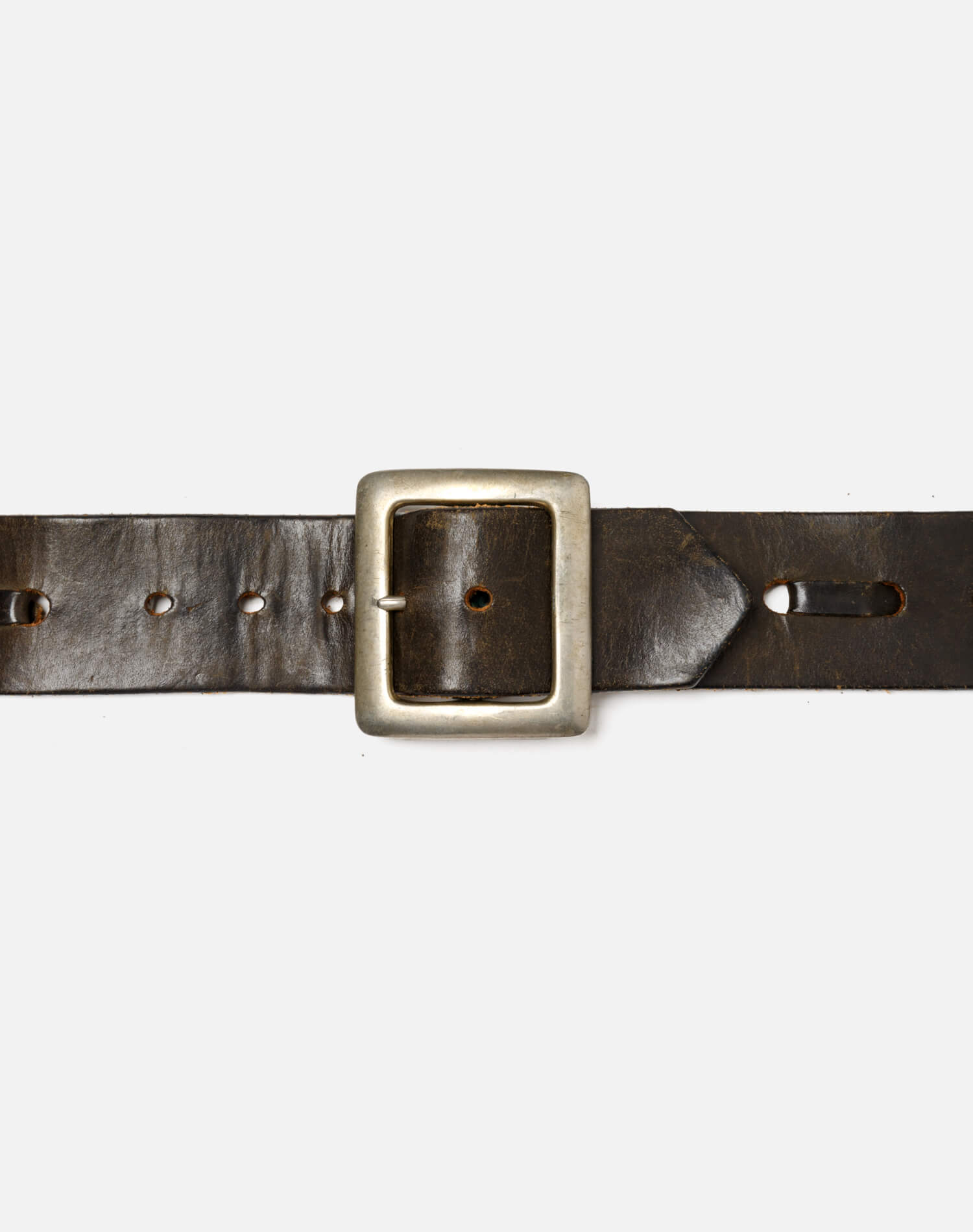 70s Black Leather Belt - #50