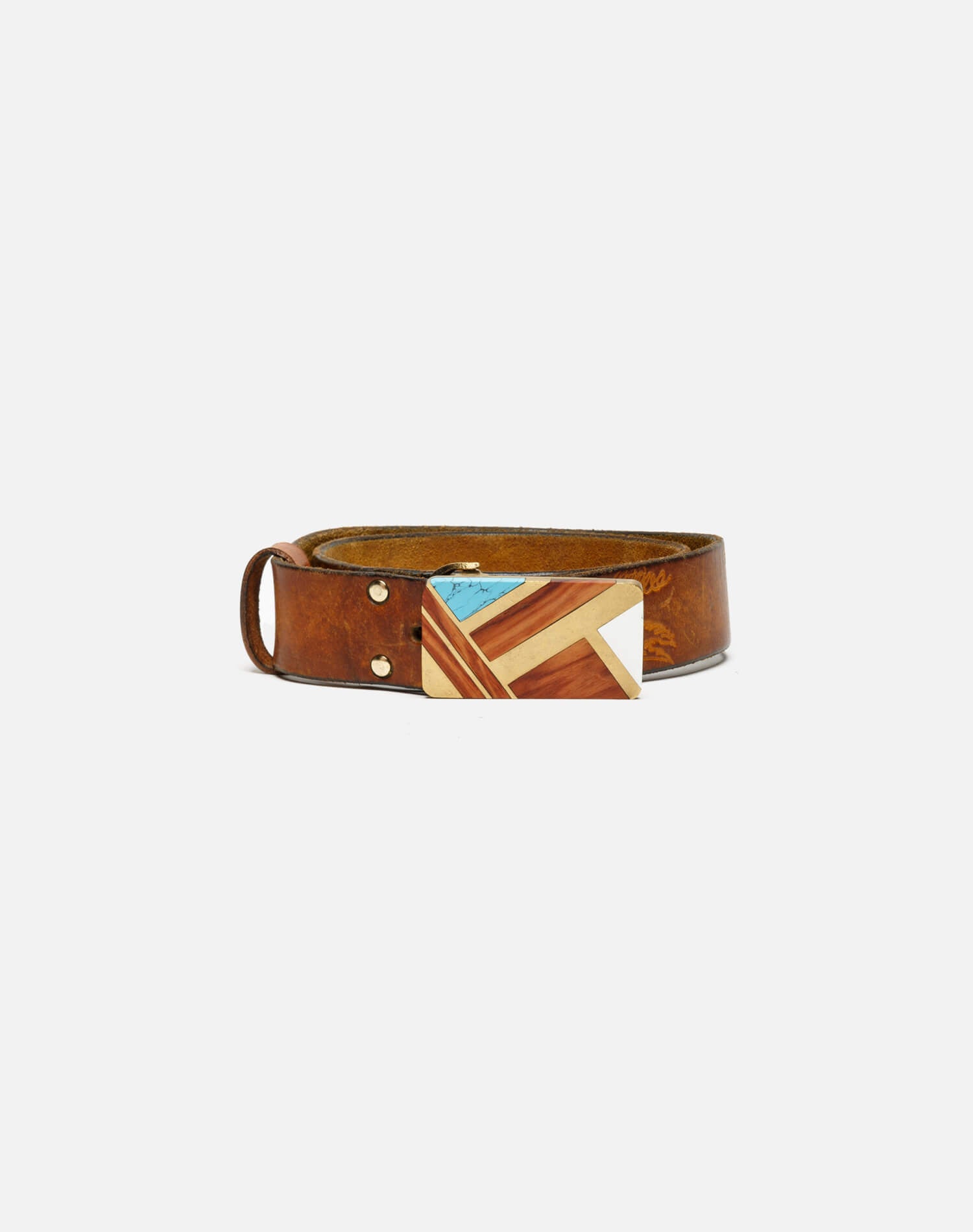 70s Embossed Inlaid Belt - #52