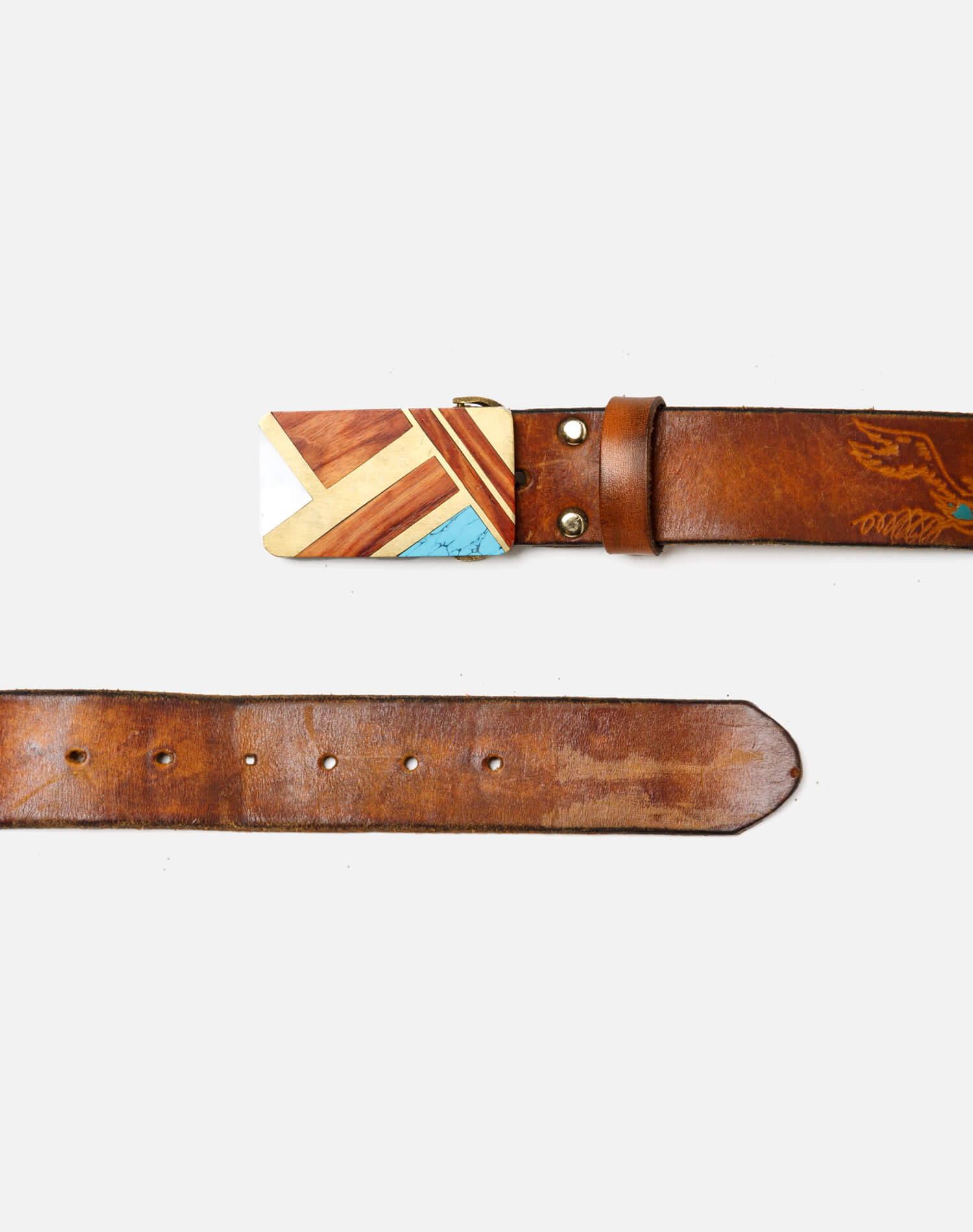 70s Embossed Inlaid Belt - #52