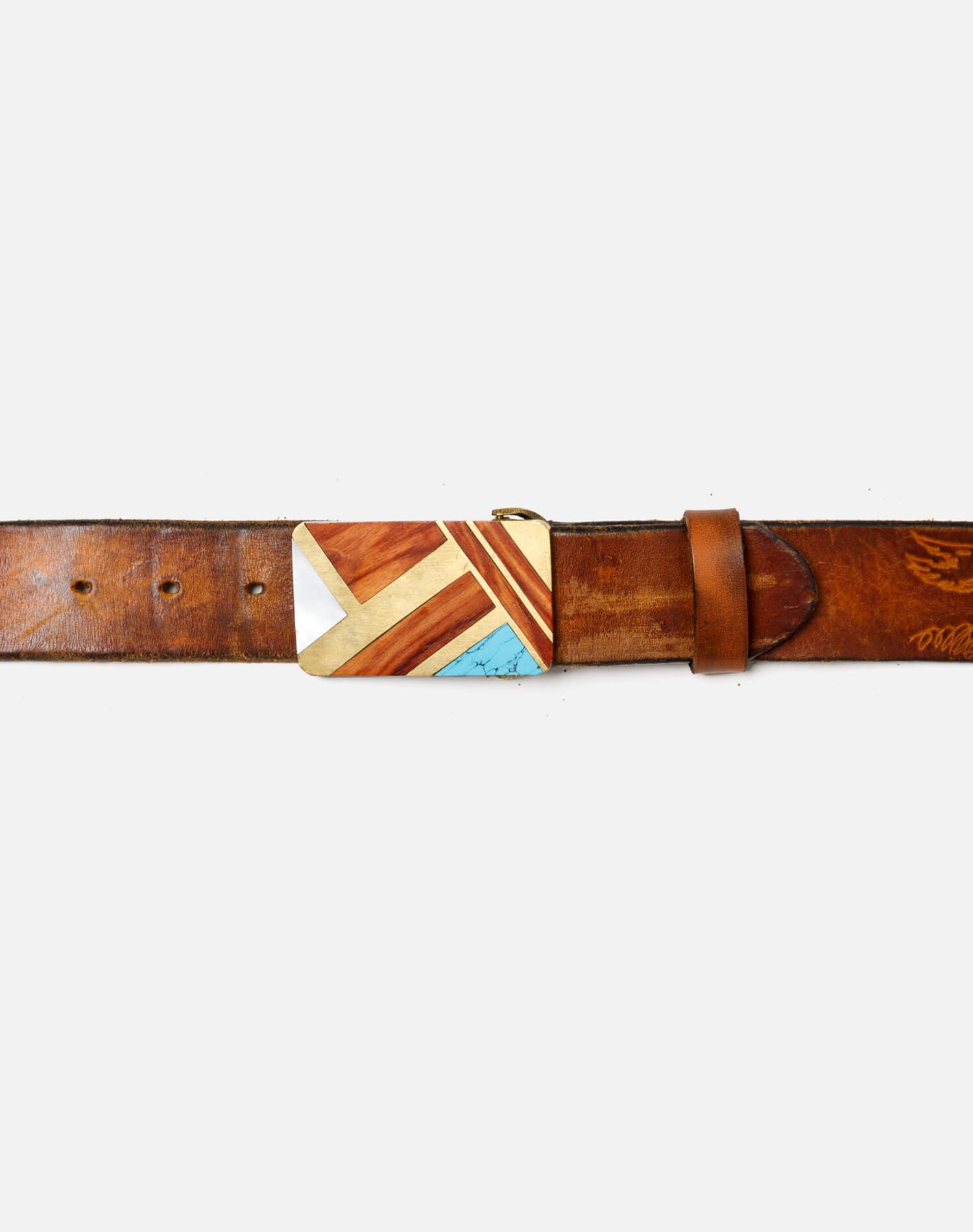 70s Embossed Inlaid Belt - #52