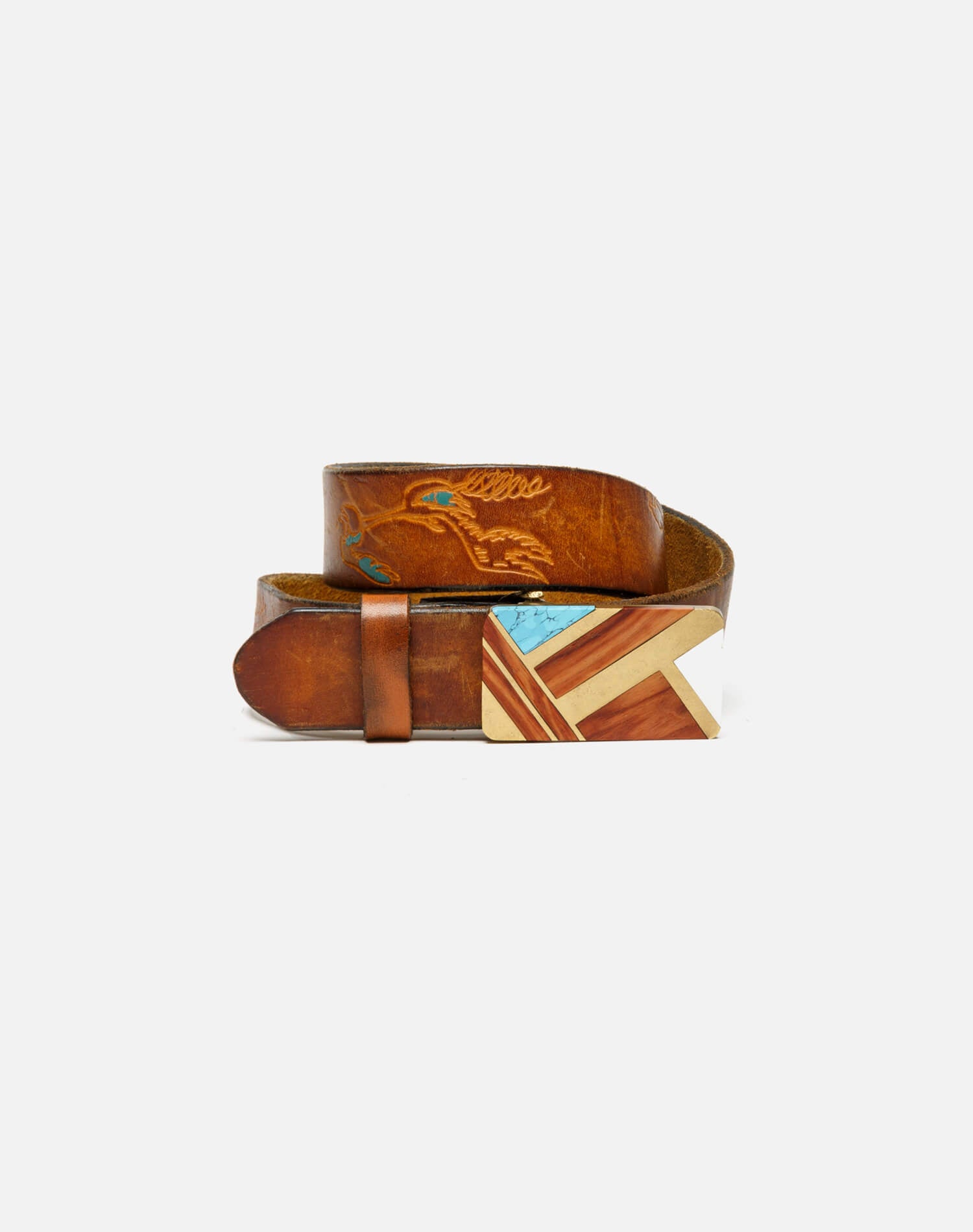 70s Embossed Inlaid Belt - #52