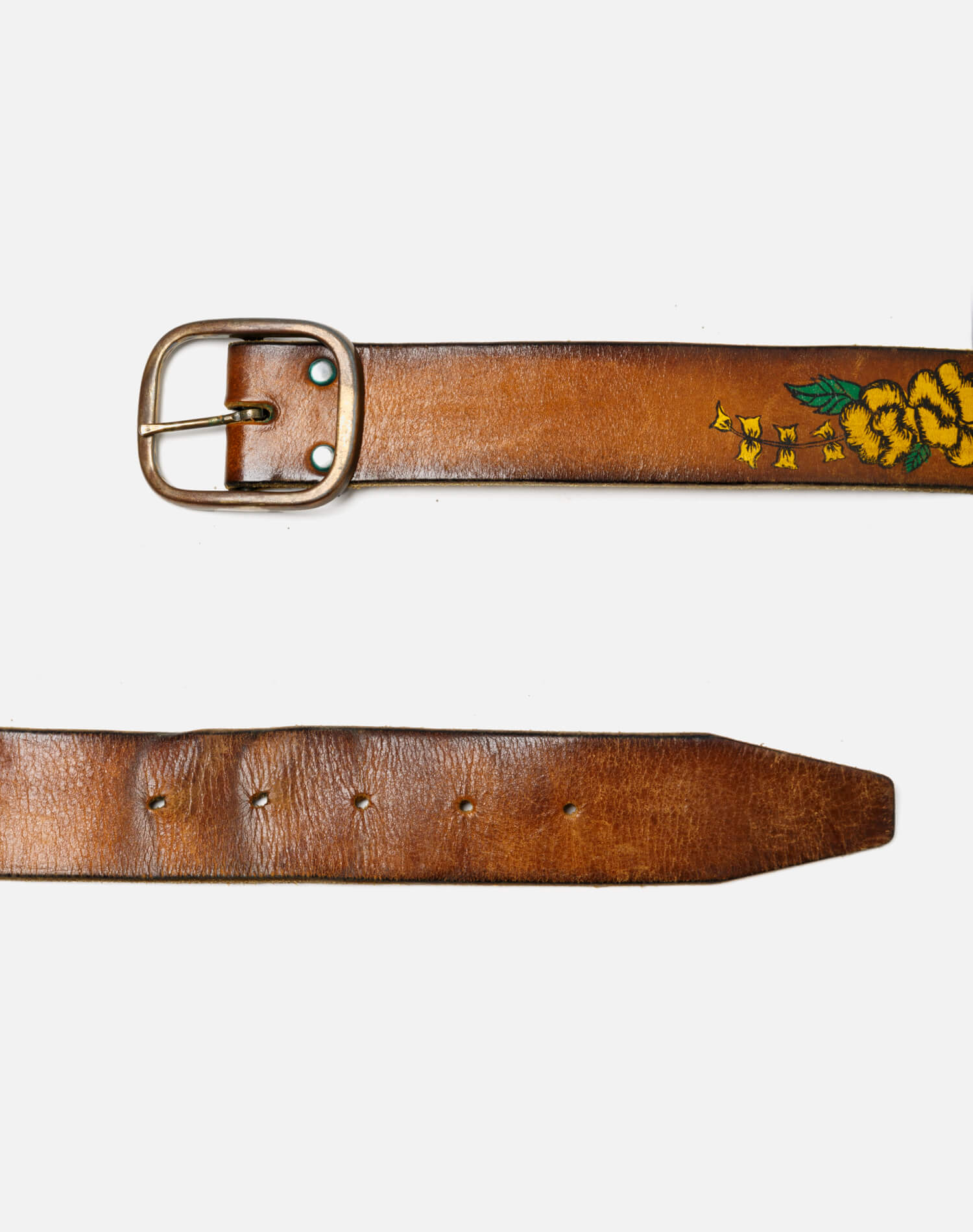 70s Painted Leather Belt - #53