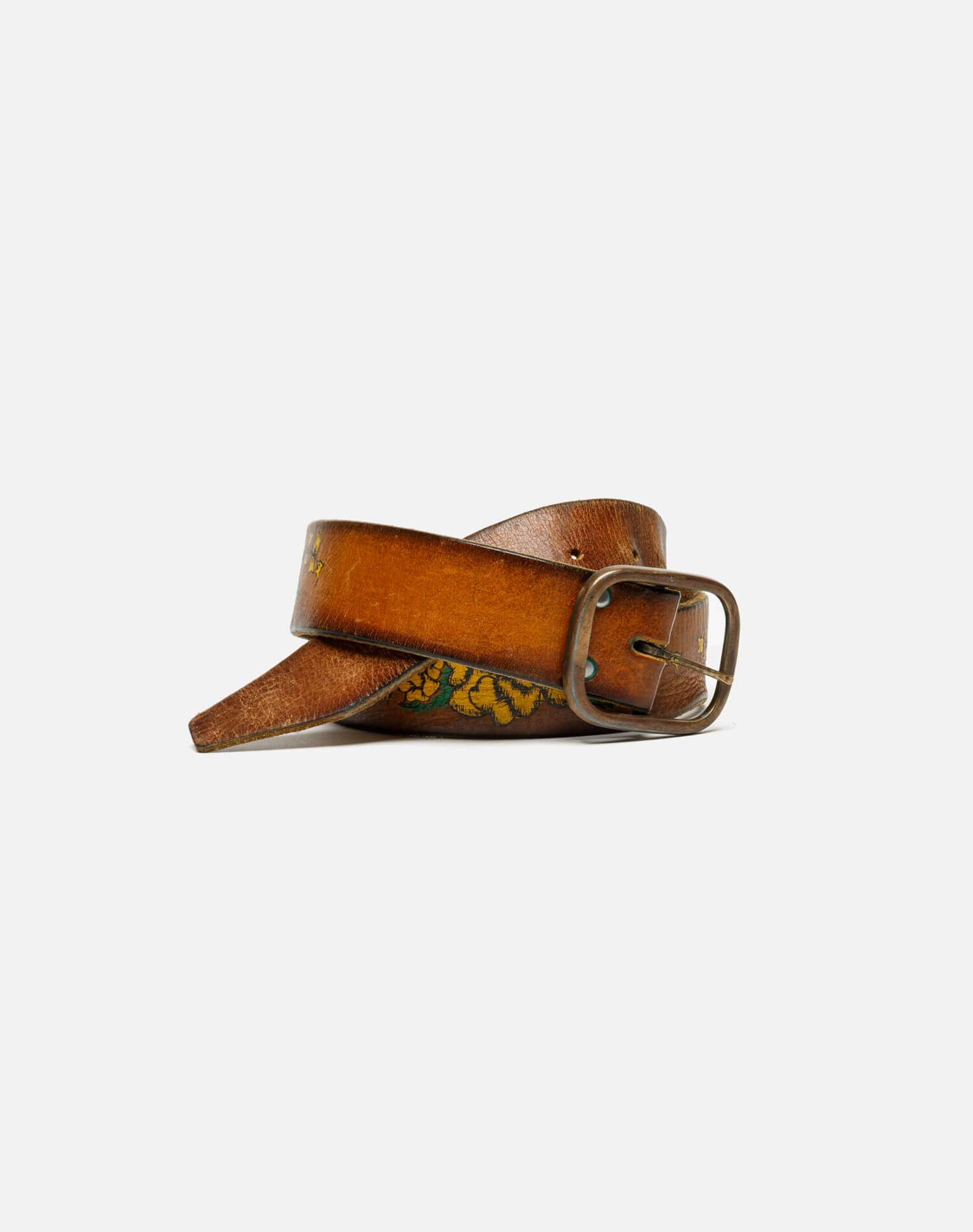 70s Painted Leather Belt - #53