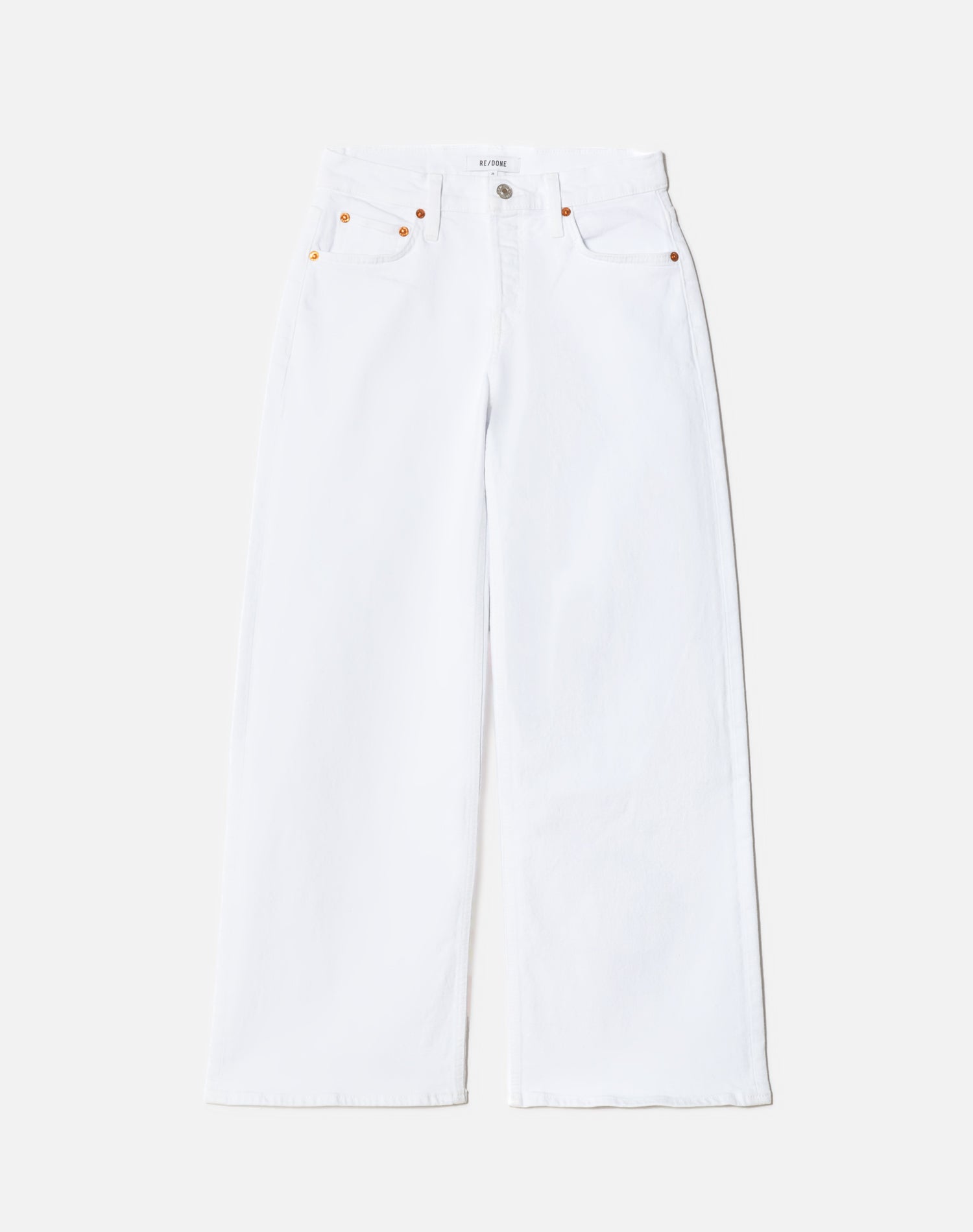 Comfort Stretch Mid Rise Wide Leg Crop - White