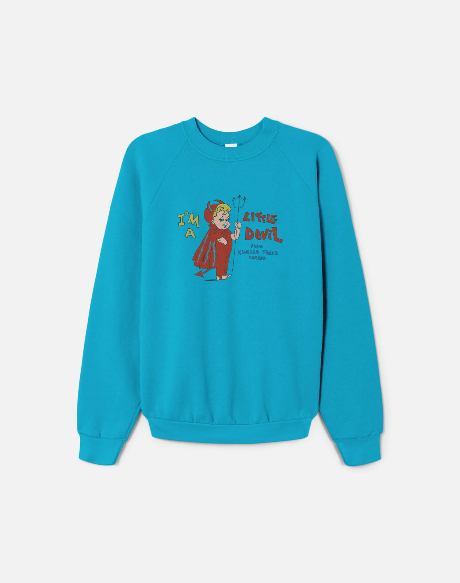 Upcycled "Little Devil" Sweatshirt in Dark Teal - 11229792