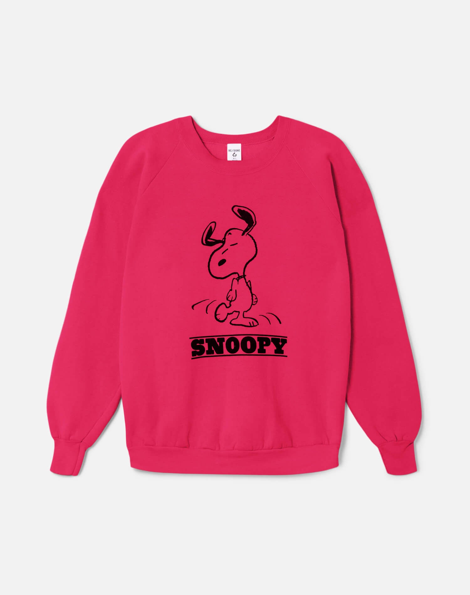 Upcycled "Snoopy Dancing" Sweatshirt in Fuchsia - 11229738