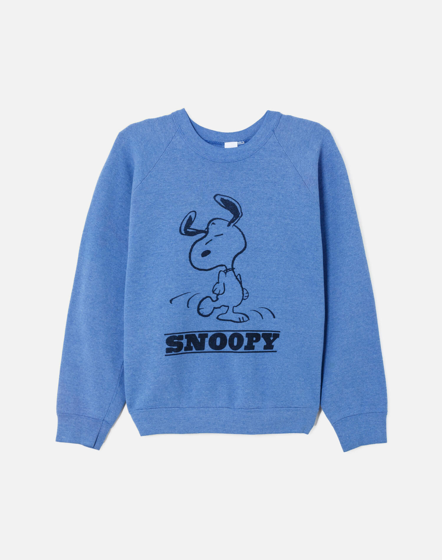 Upcycled "Snoopy Dancing" Sweatshirt in Heathered Blue - 11229725