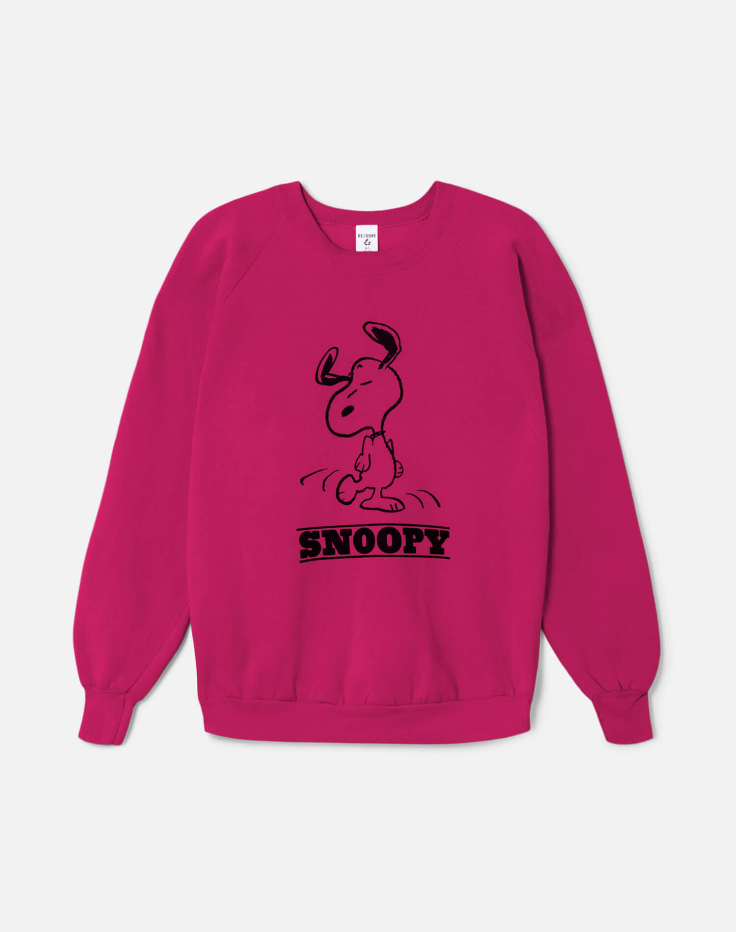 Upcycled "Snoopy Dancing" Sweatshirt in Heathered Fuchsia - 11229745