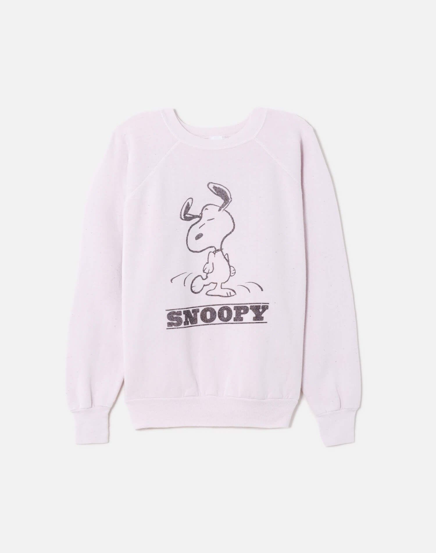 Upcycled "Snoopy Dancing" Sweatshirt in Heathered Light Pink - 11229747