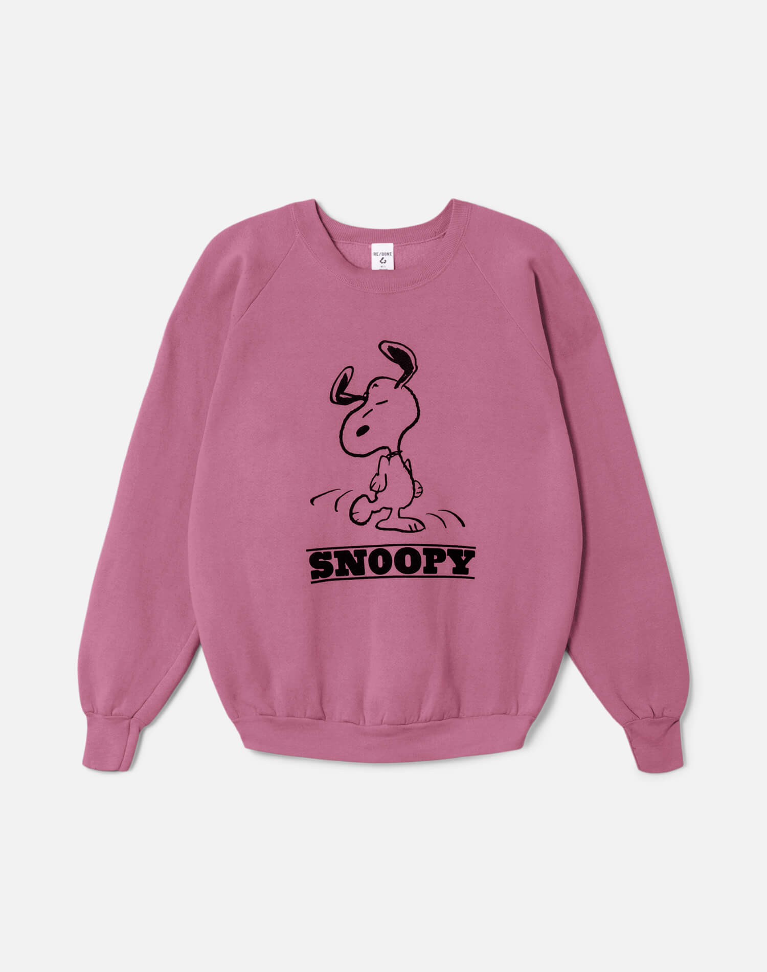 Upcycled "Snoopy Dancing" Sweatshirt in Heathered Pink - 11229724