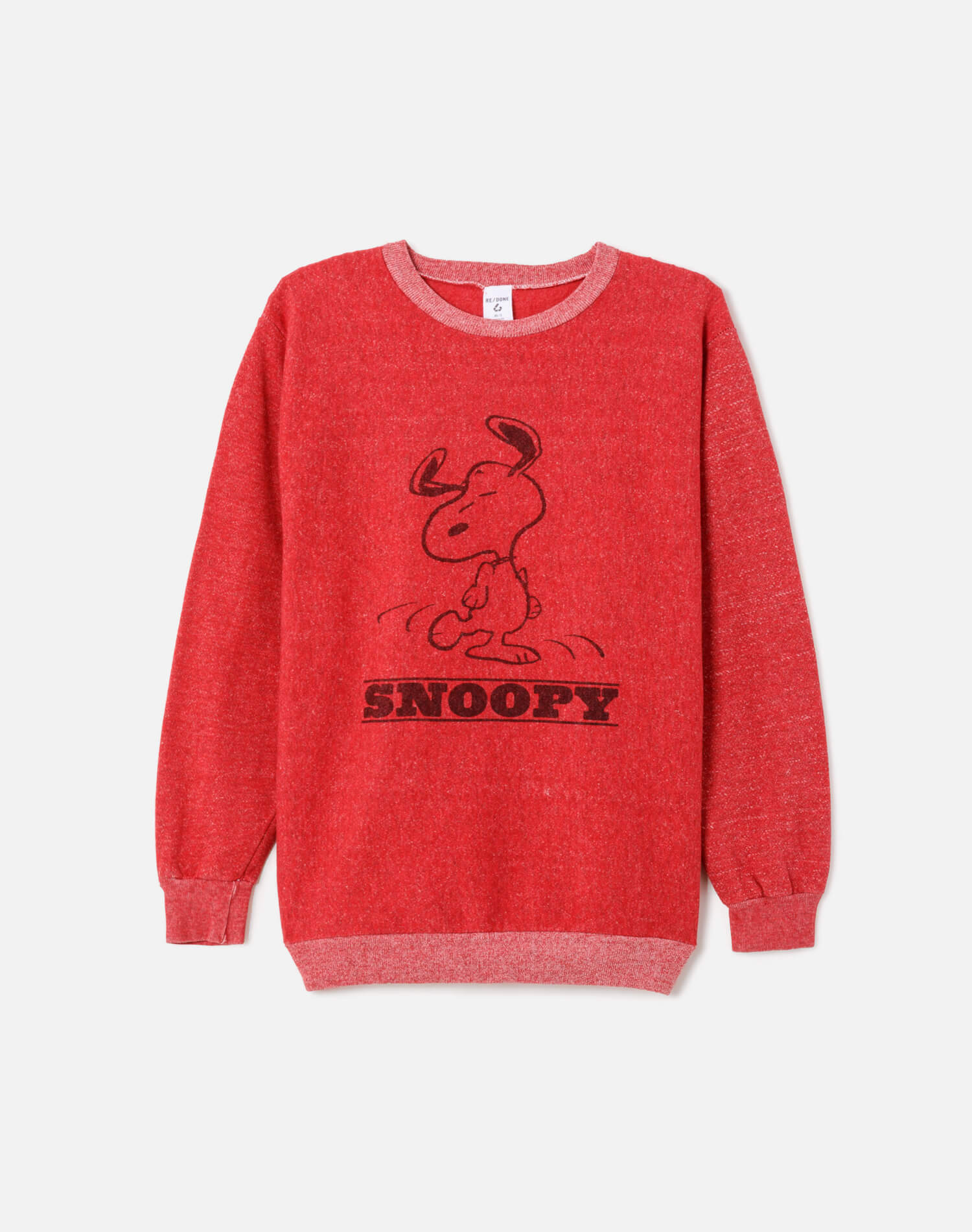 Upcycled "Snoopy Dancing" Sweatshirt in Heathered Red - 11229751