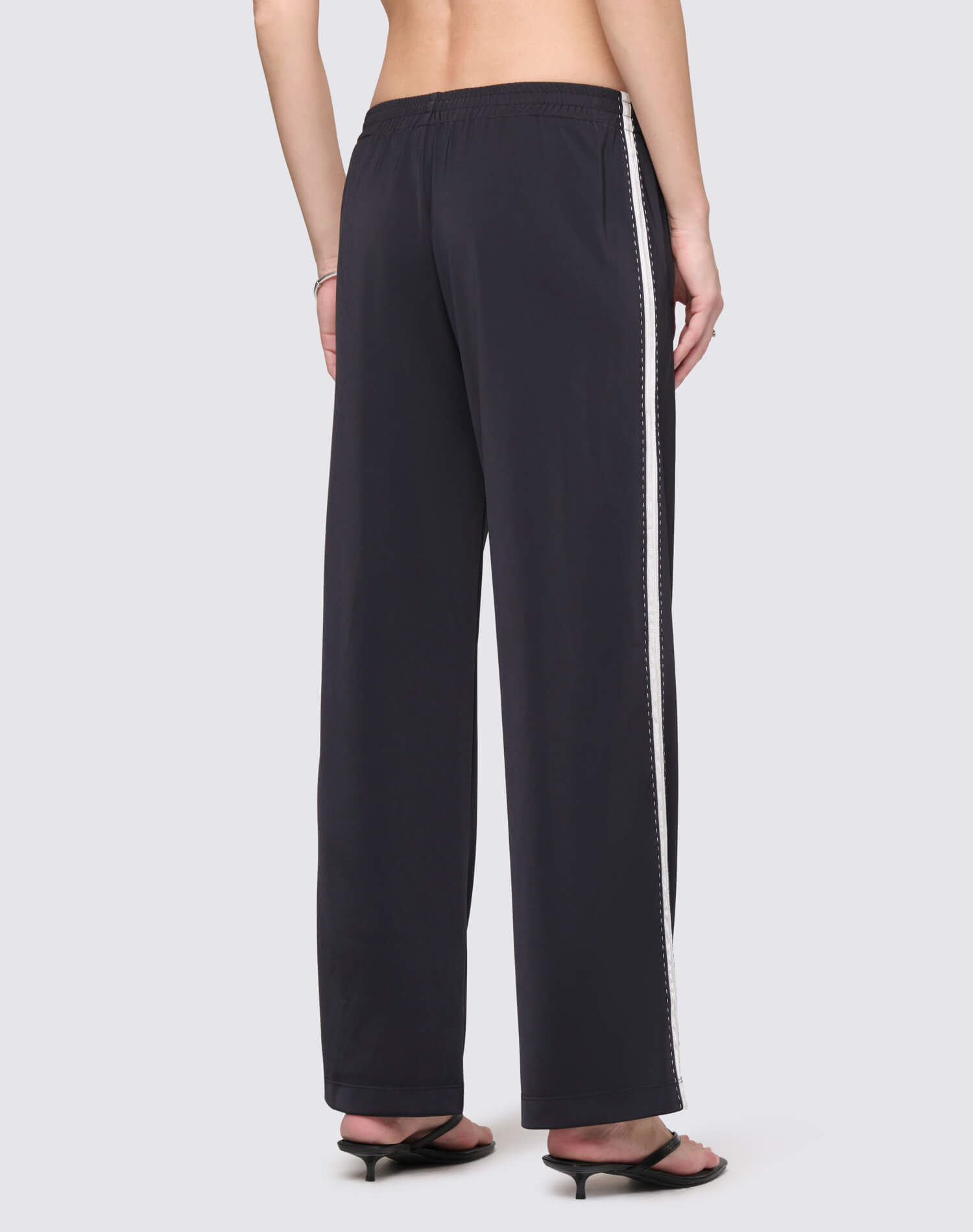 Mel Track Pant - Black With White