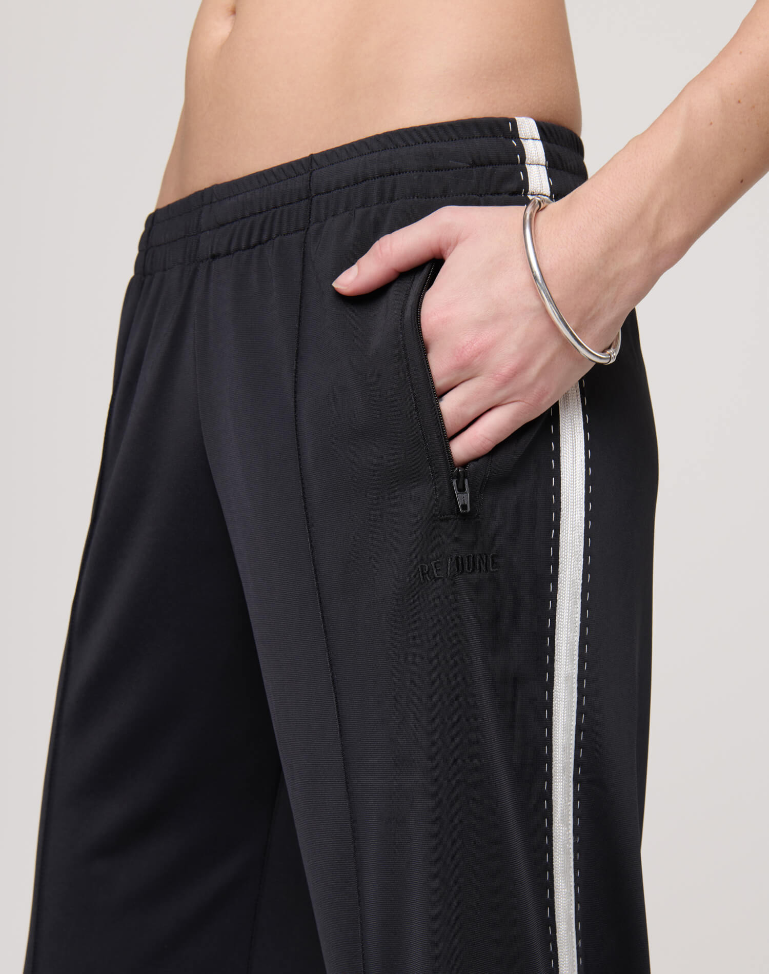 Mel Track Pant - Black With White