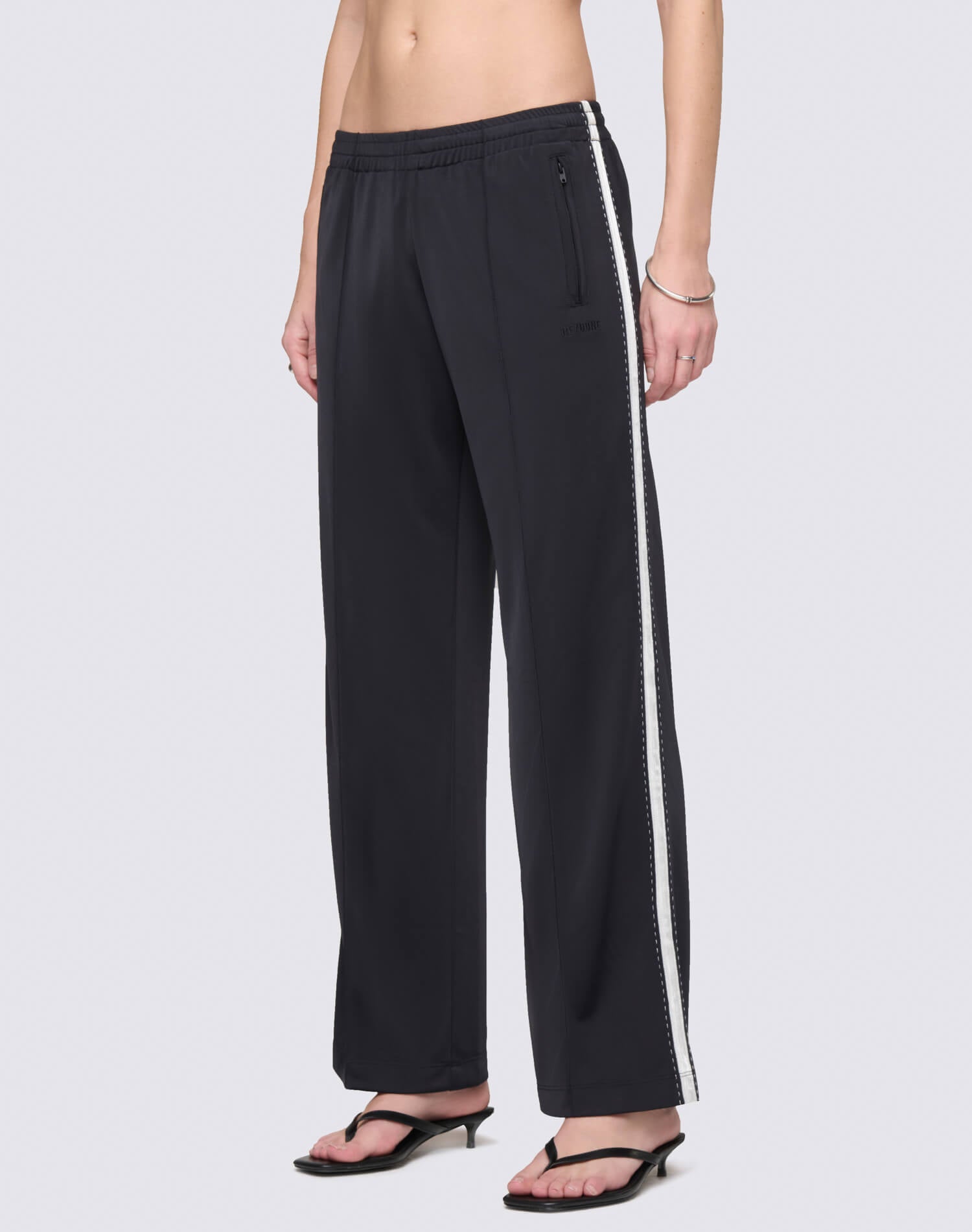 Mel Track Pant - Black With White