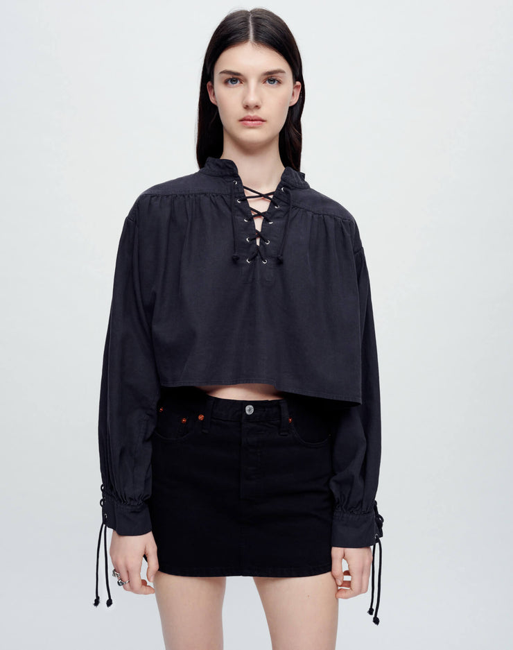 RE/DONE  Pirate Top in Washed Black