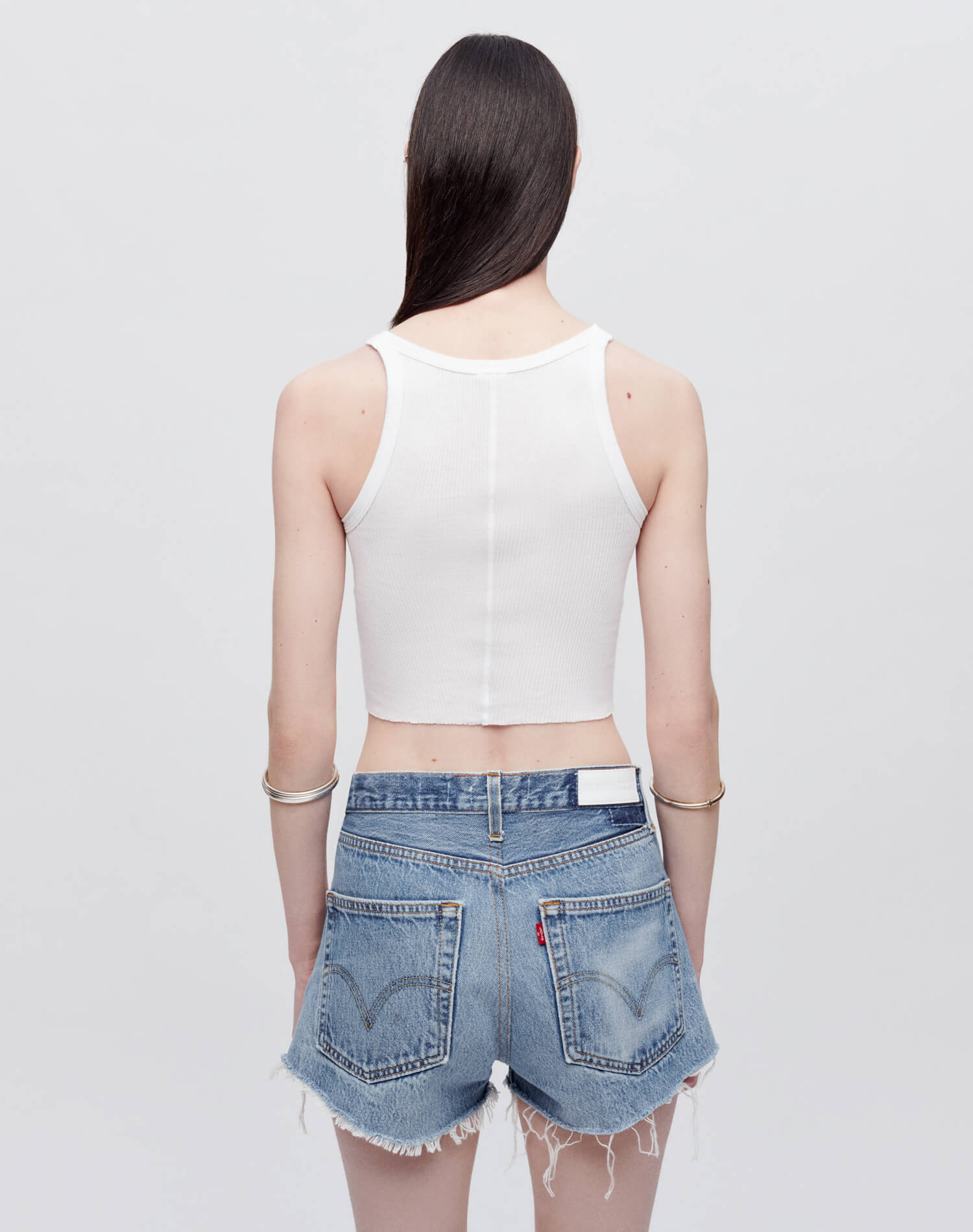Hanes Cropped Ribbed Tank - Optic White