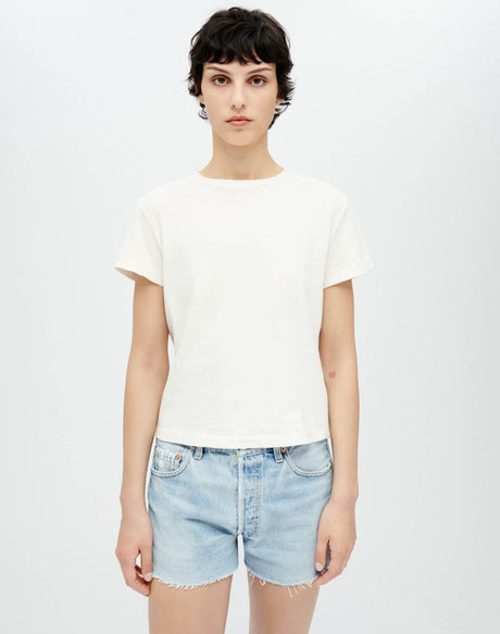 RE/DONE | Heritage Cotton Classic Tee in Vintage White
