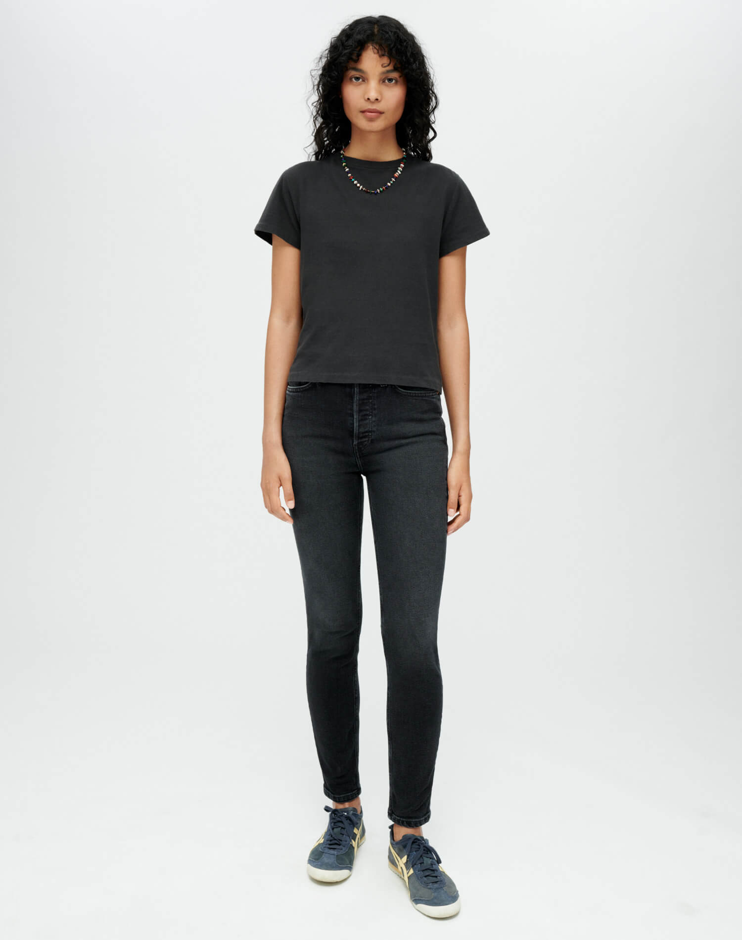 RE/DONE | Heritage Cotton Classic Tee in Washed Black