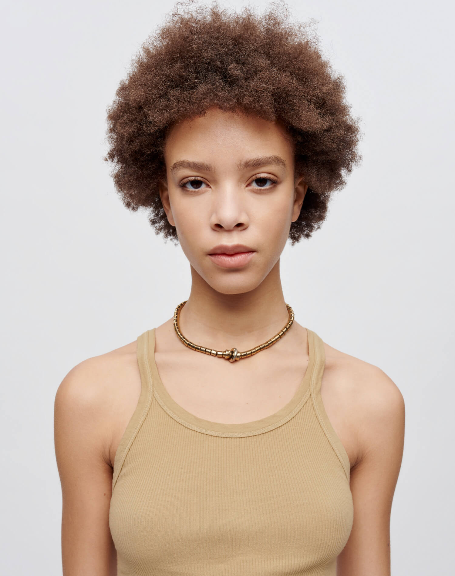 Hanes Cropped Ribbed Tank - Sand