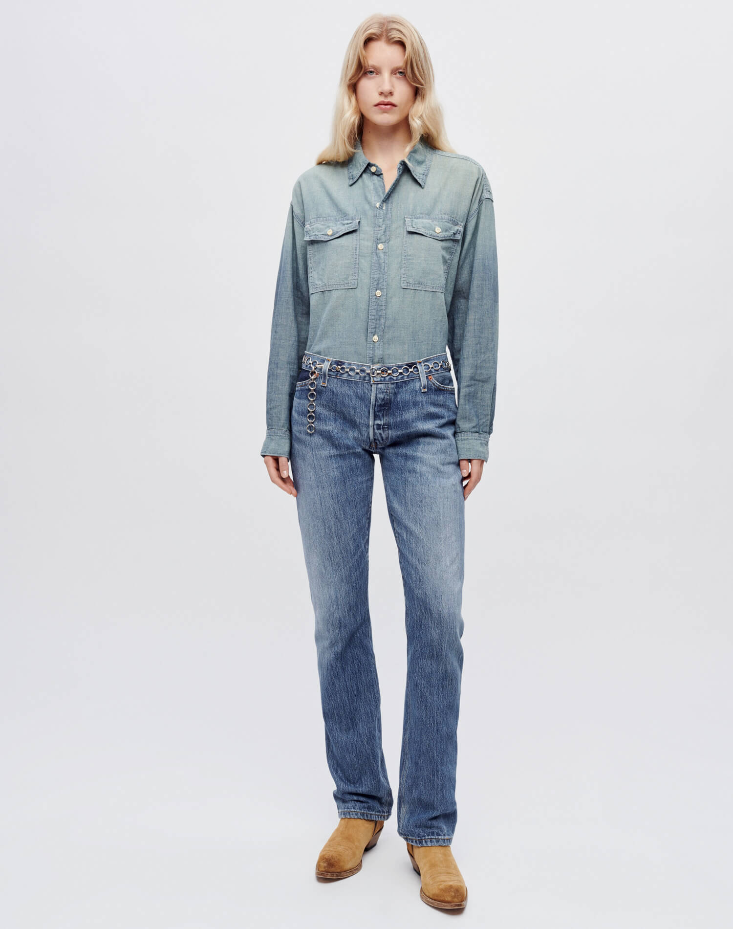 Chambray Oversized Shirt - Paradise Cove