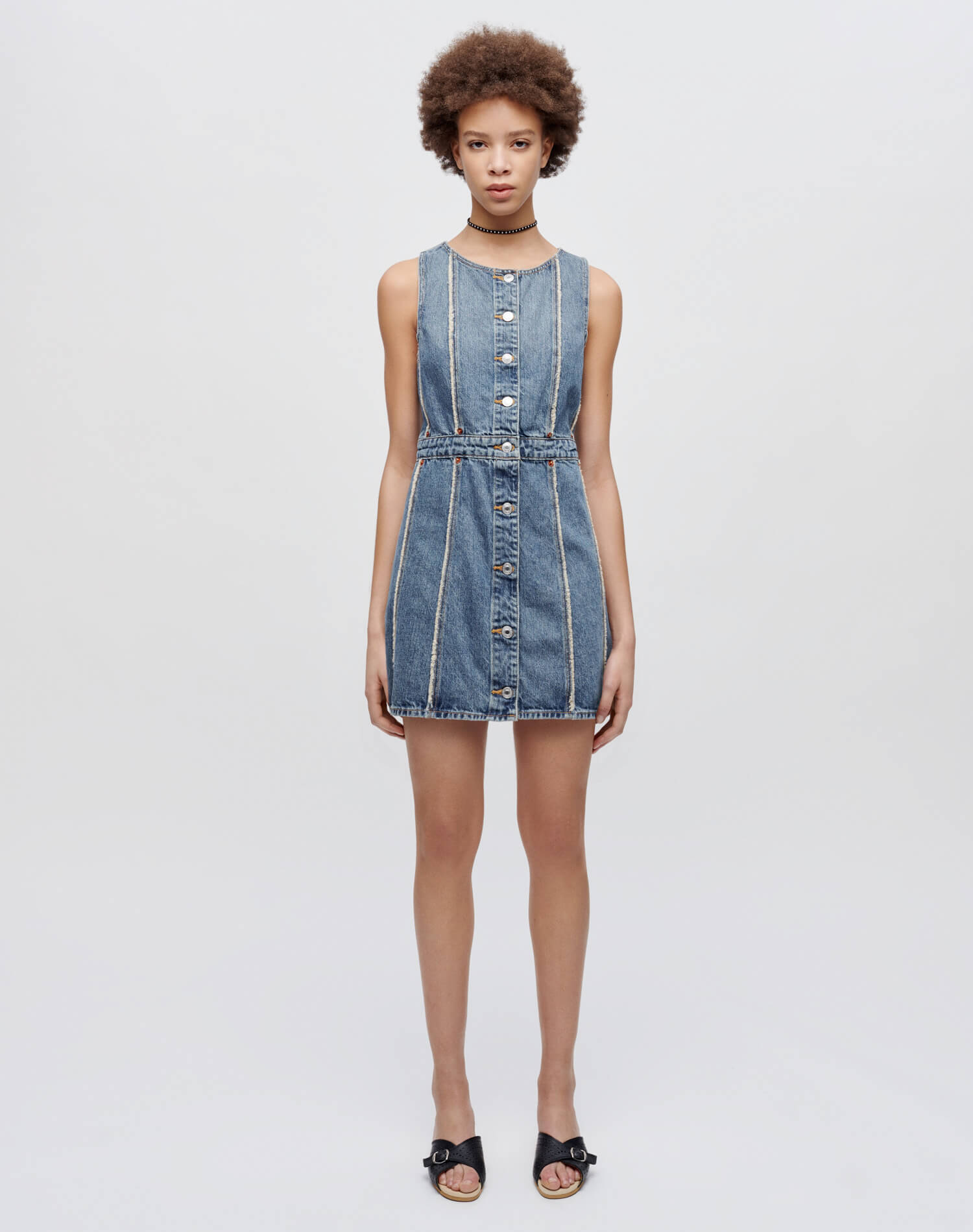 Fray Denim Dress - Bruna