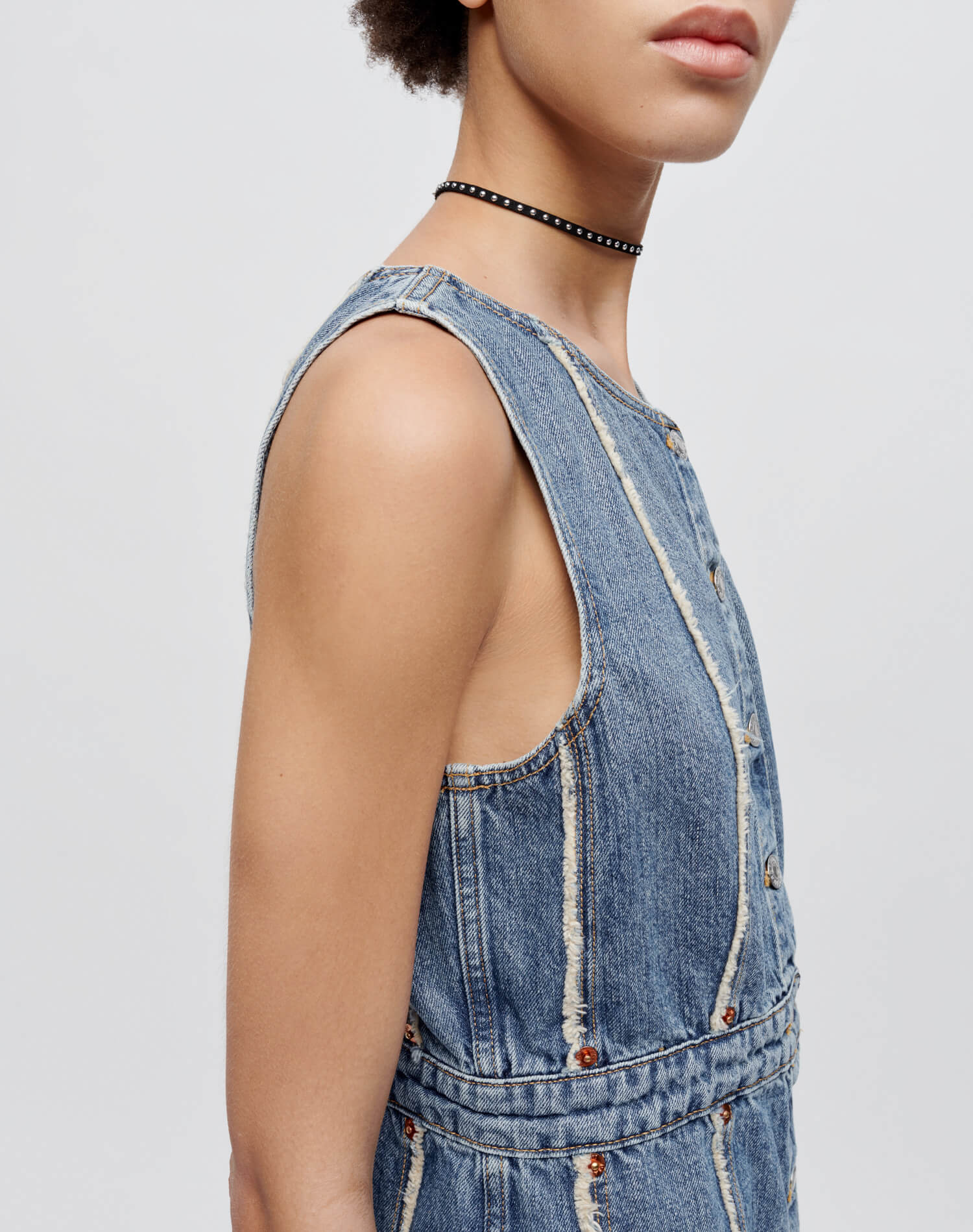 Fray Denim Dress - Bruna