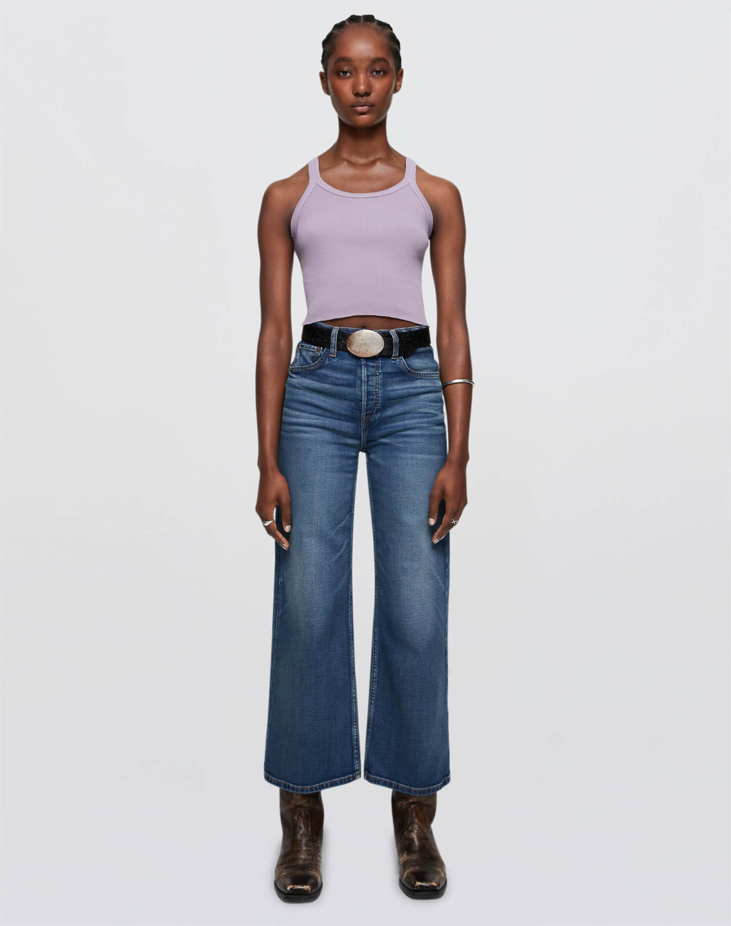 Comfort Stretch High Rise Wide Leg Crop - Crafted Indigo