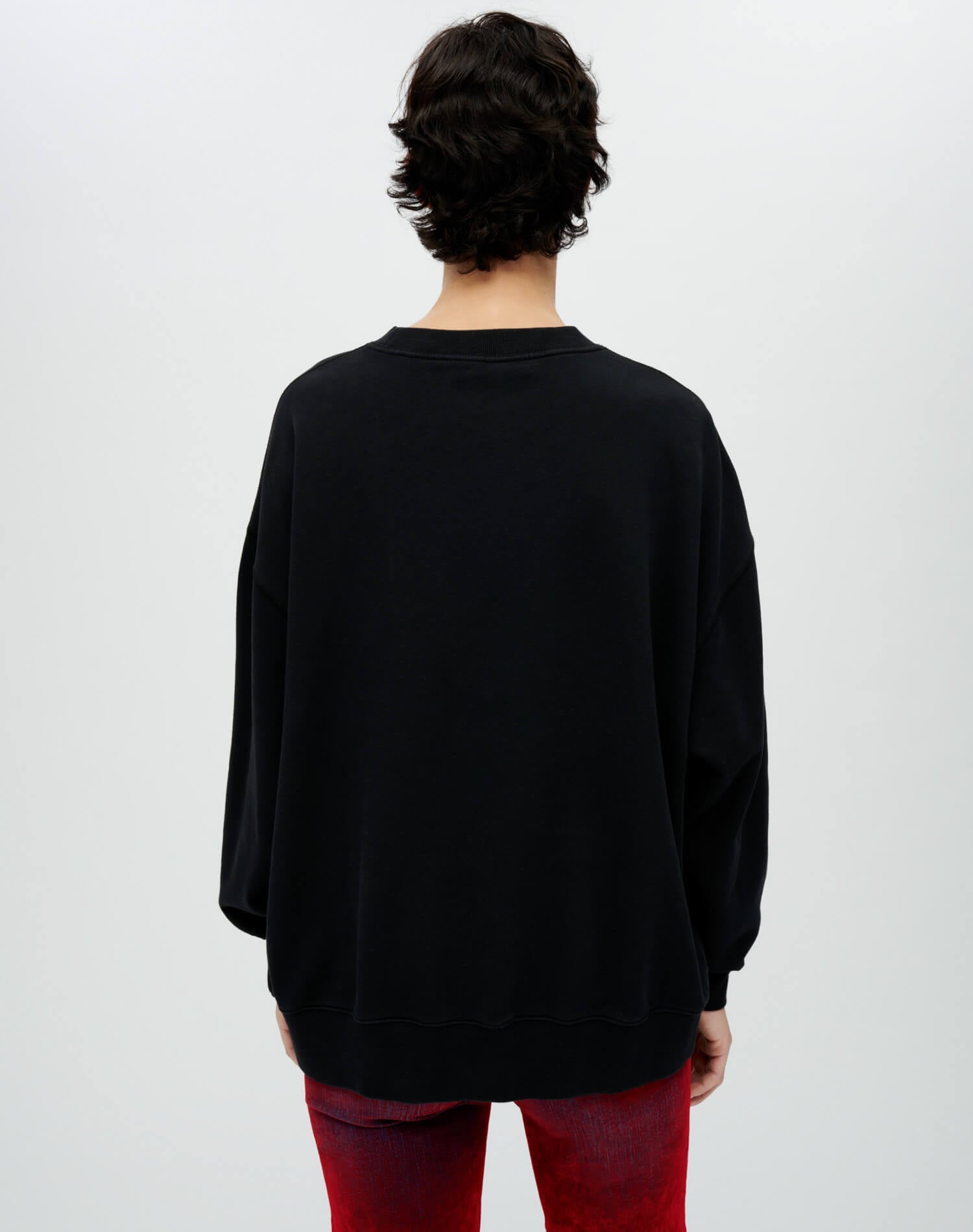 Hanes Oversized Crewneck Sweatshirt - Black