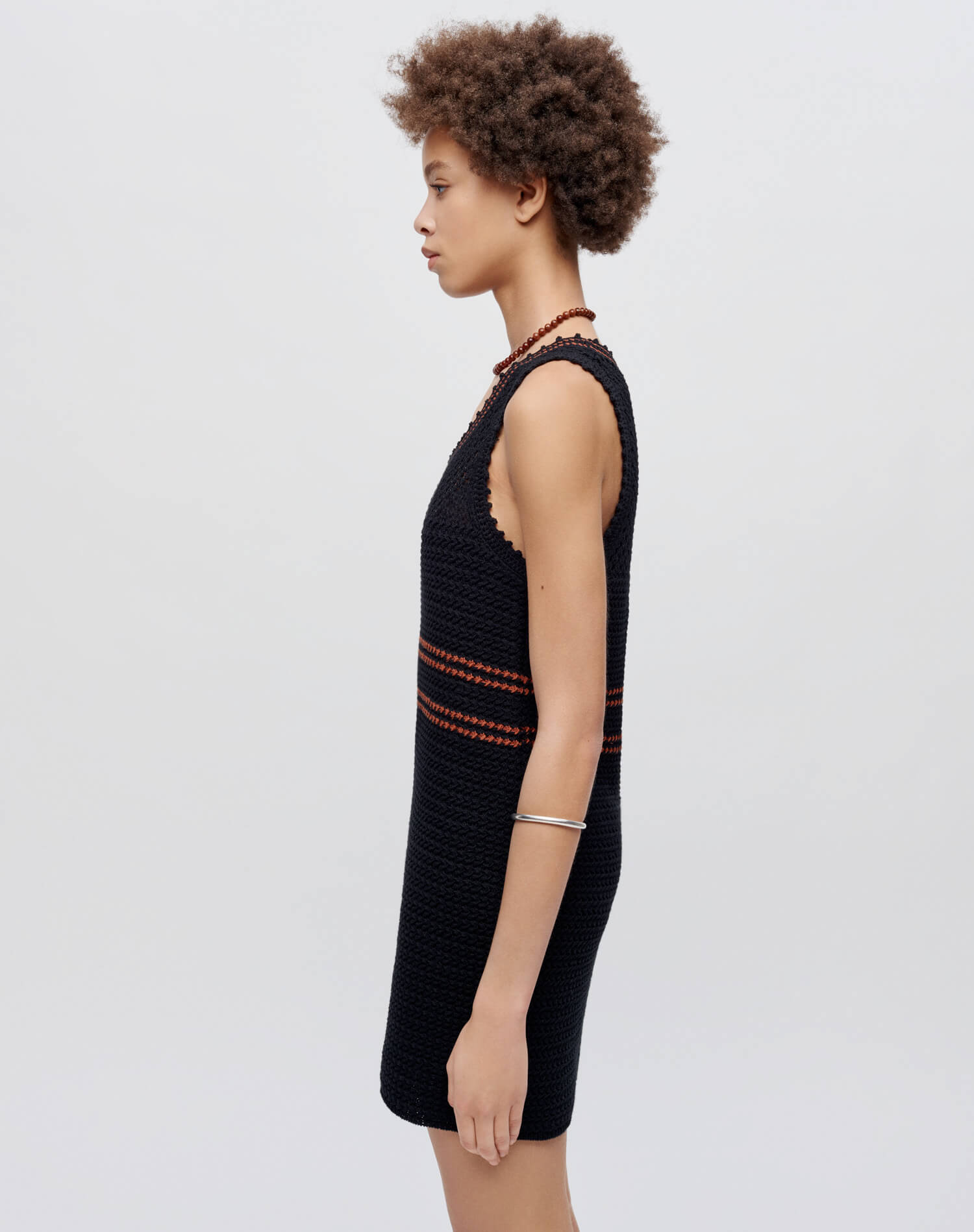 Crochet Mesh Dress - Black Combo