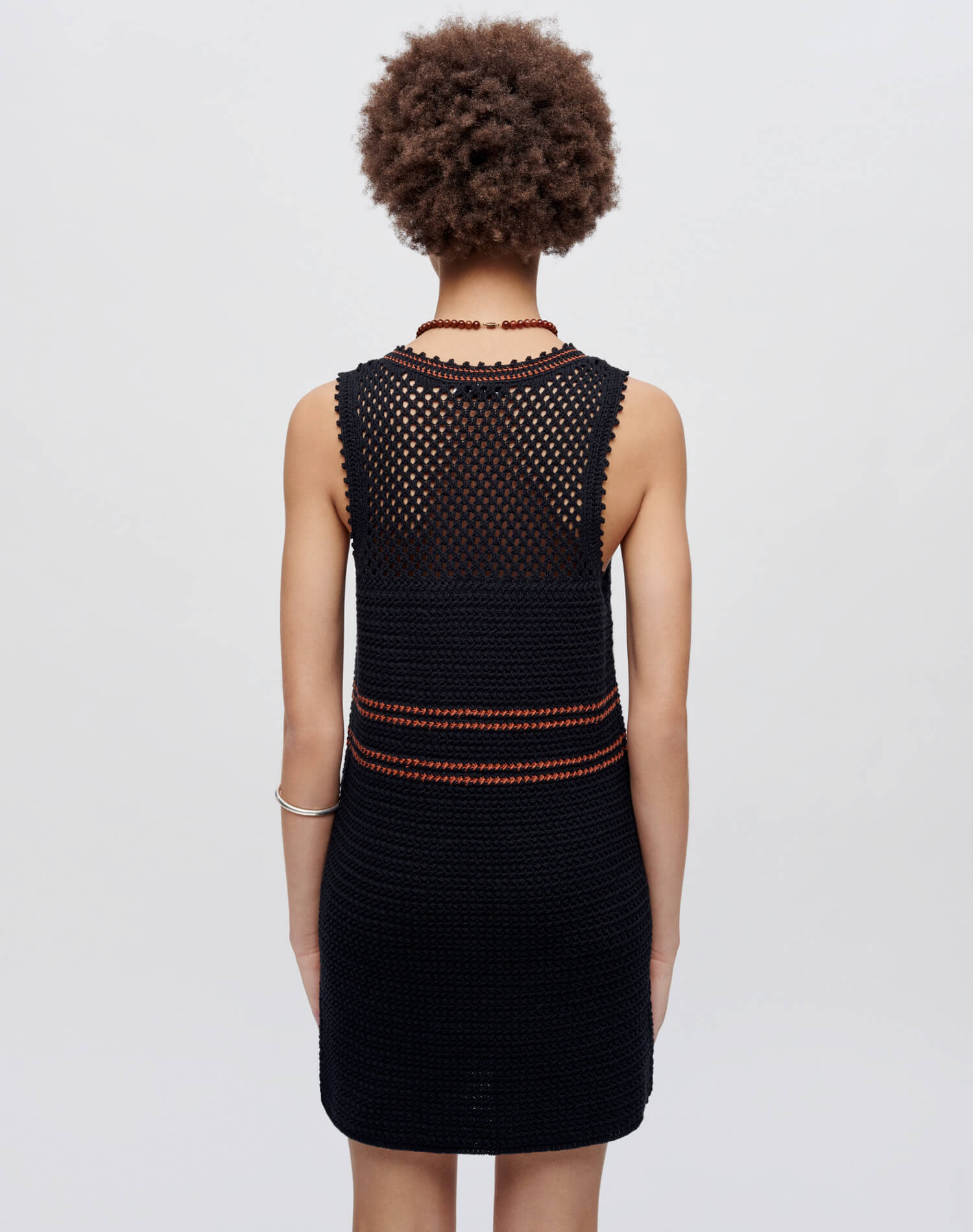 Crochet Mesh Dress - Black Combo