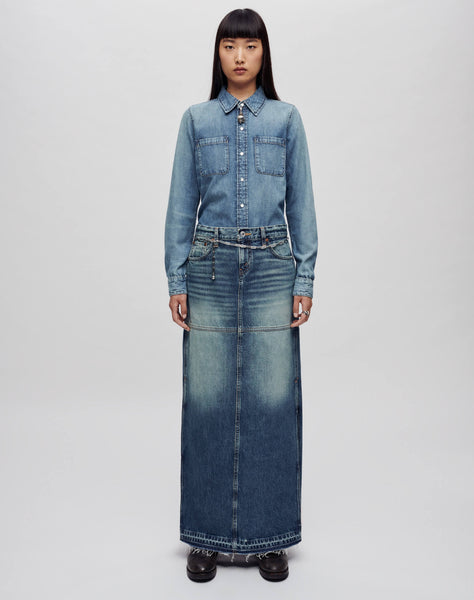 How to style the summer-favourite denim maxi skirt for autumn - Harpers  bazaar