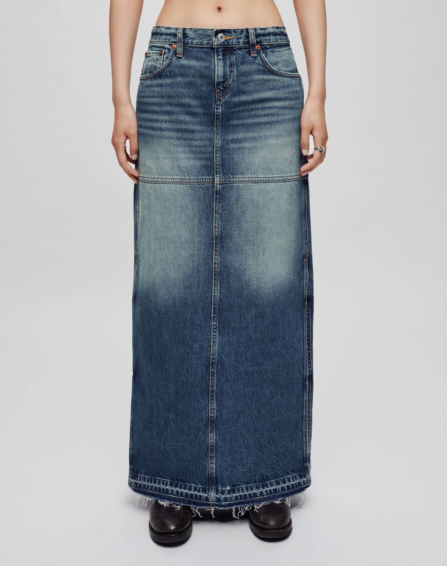 Mid Rise Split Skirt - Herbal Tint