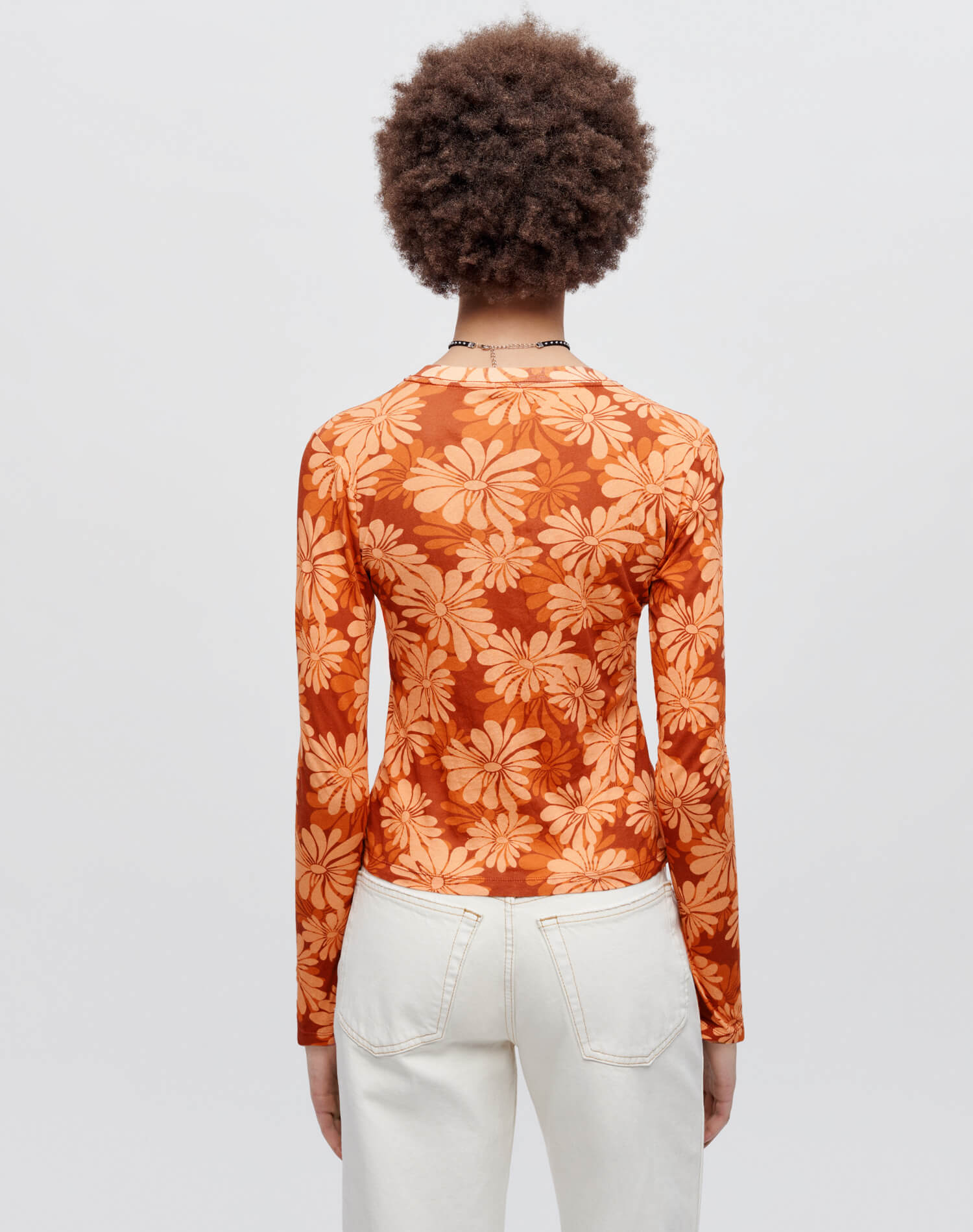 Sheer Long Sleeve Tee - Retro Daisy
