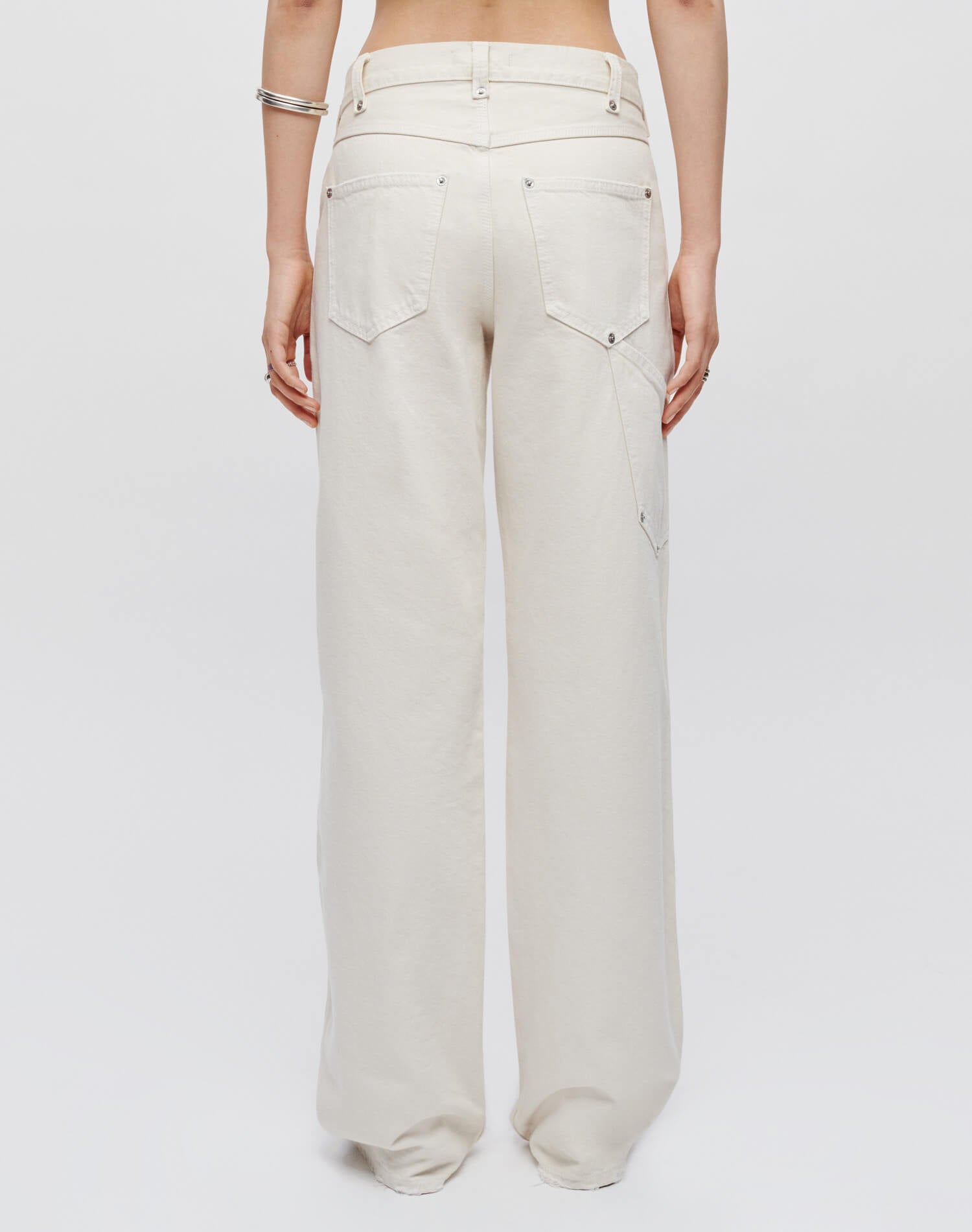 Mid Rise Workwear - Distressed Vintage White