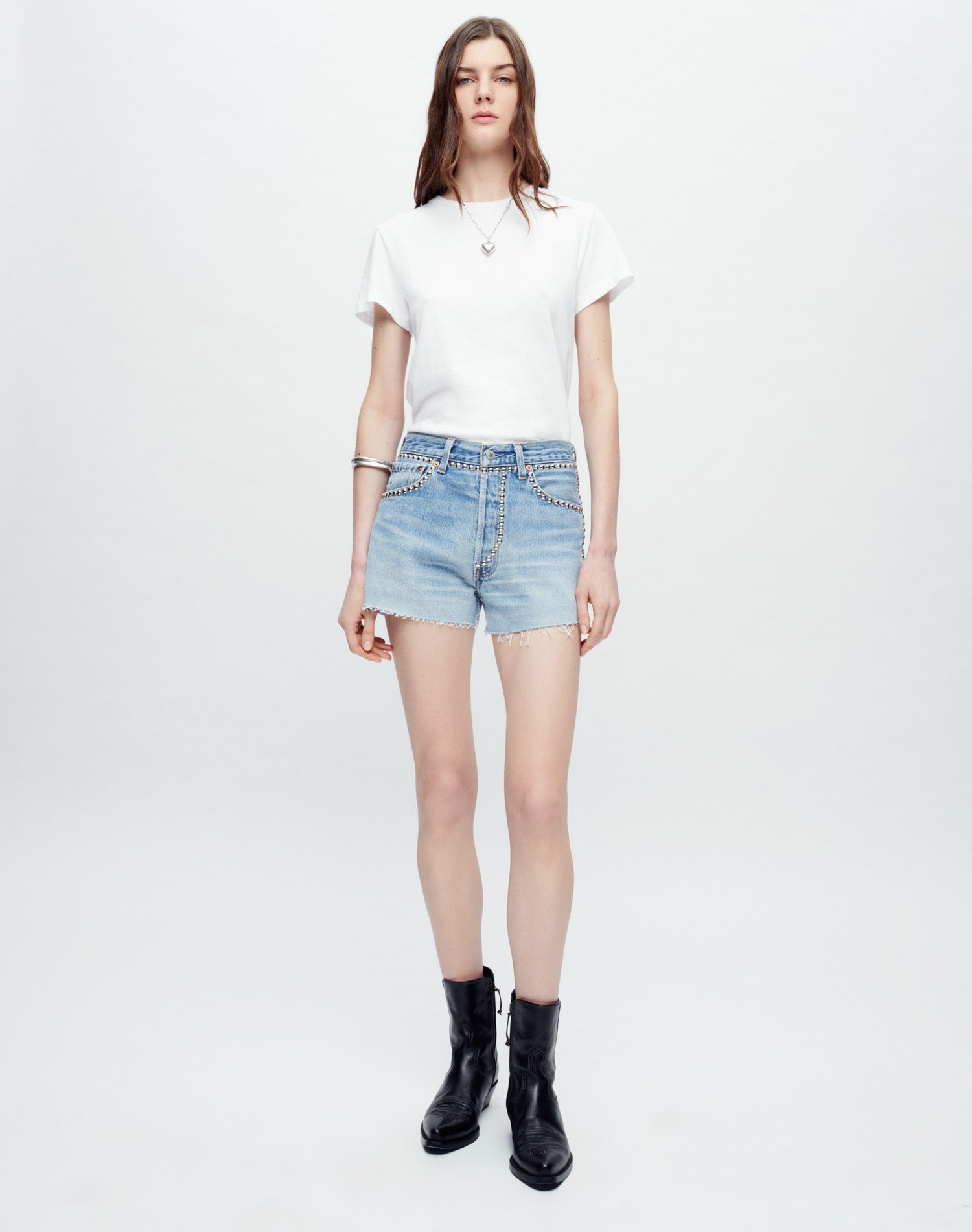 RE/DONE Levi's | No. 32MSKCON11229384 | Raw Waist Mini Skirt