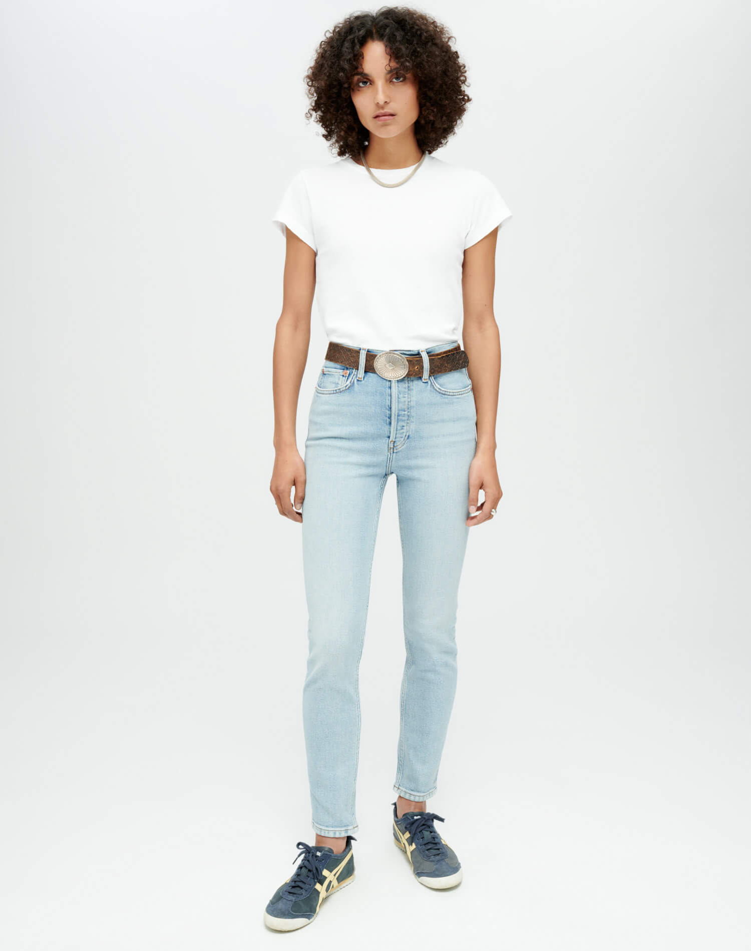 RE/DONE Jeans | Comfort Stretch High Rise Ankle Crop in Mid 90s