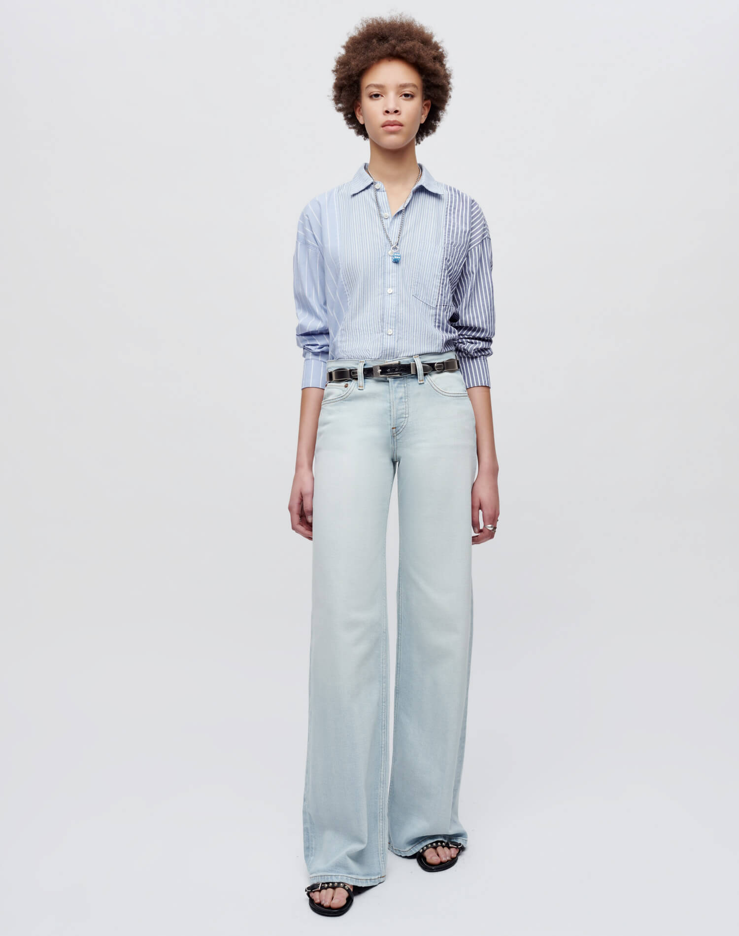 Comfort Stretch Mid Rise Wide Leg - Acqua