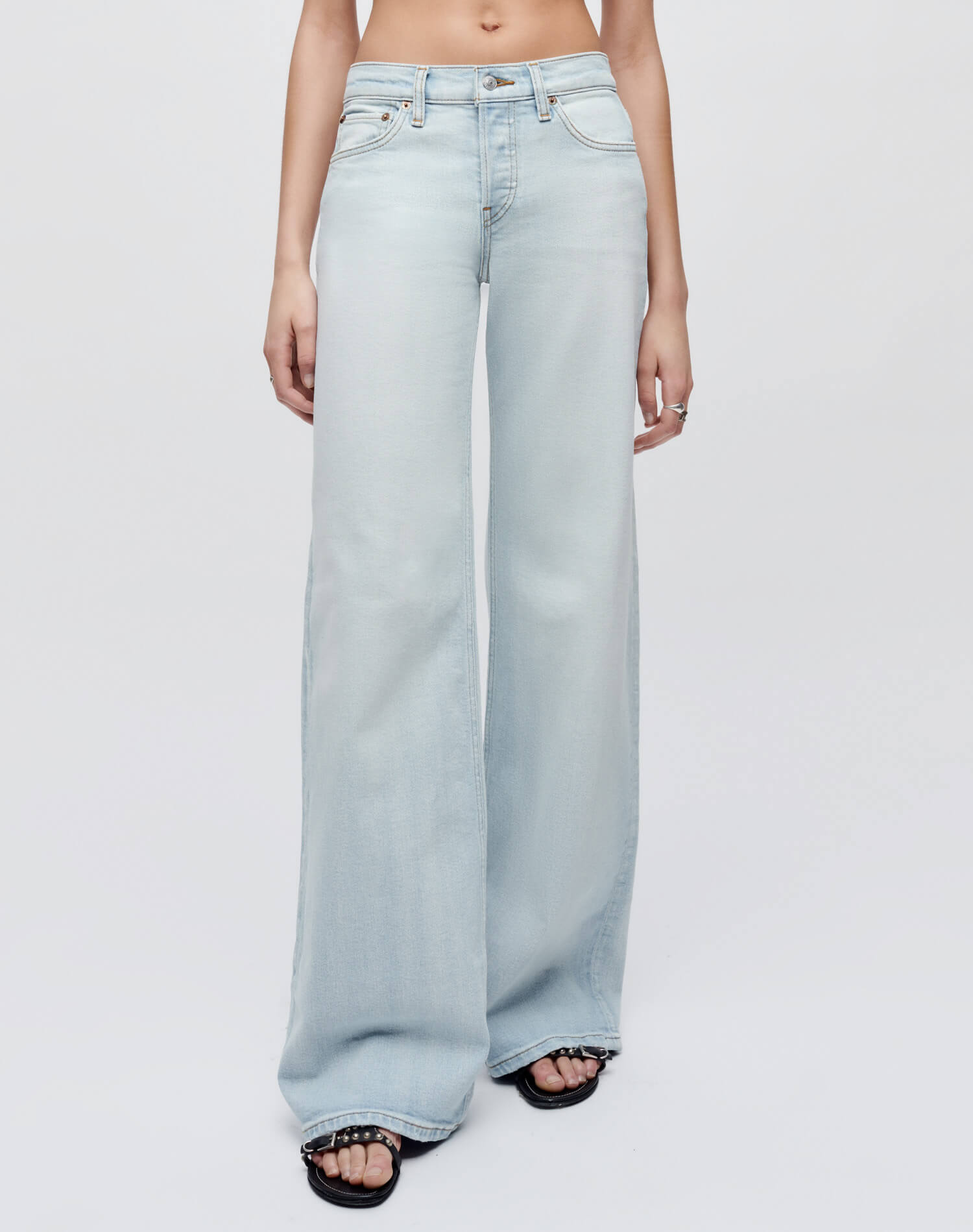 Comfort Stretch Mid Rise Wide Leg - Acqua