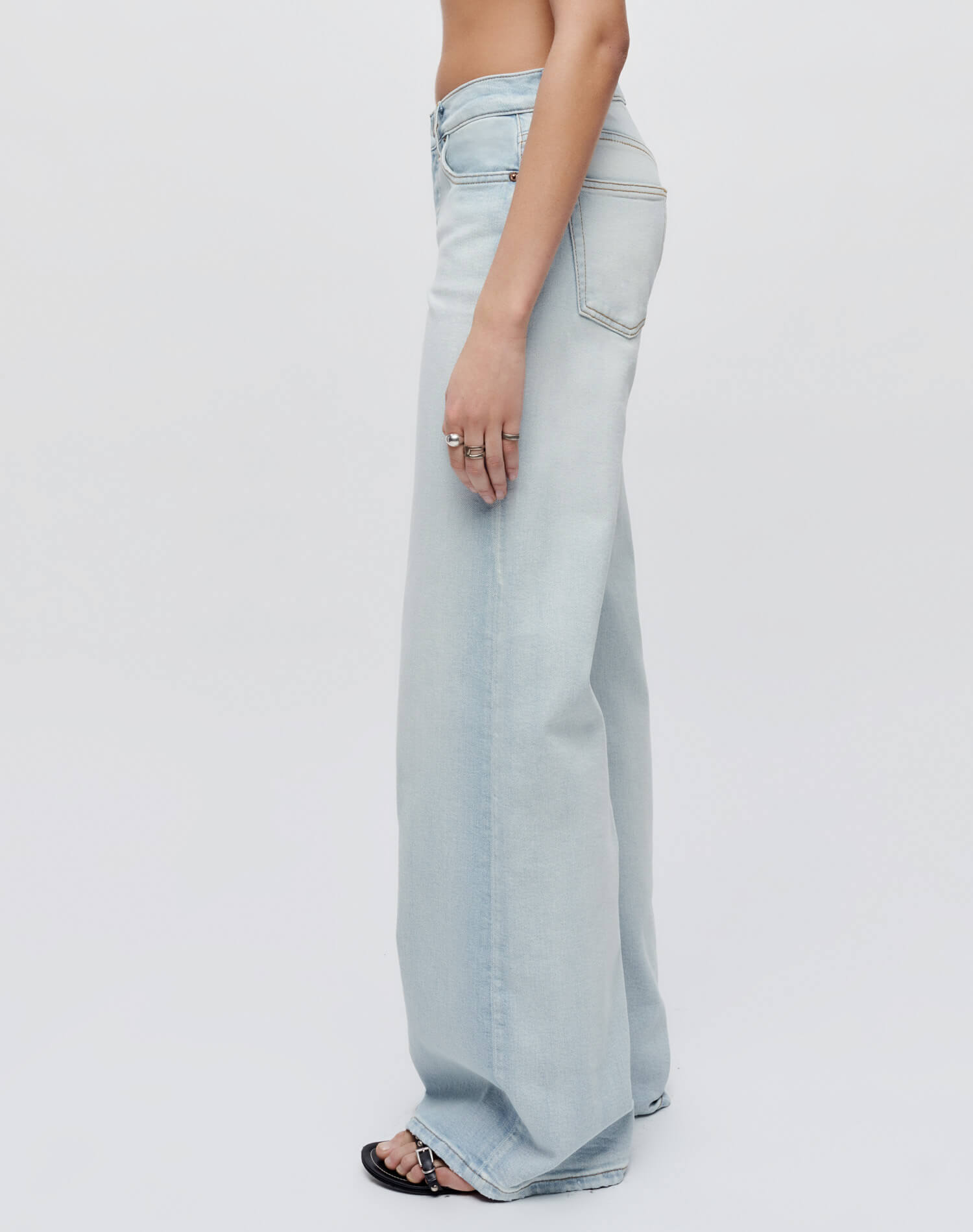 Comfort Stretch Mid Rise Wide Leg - Acqua
