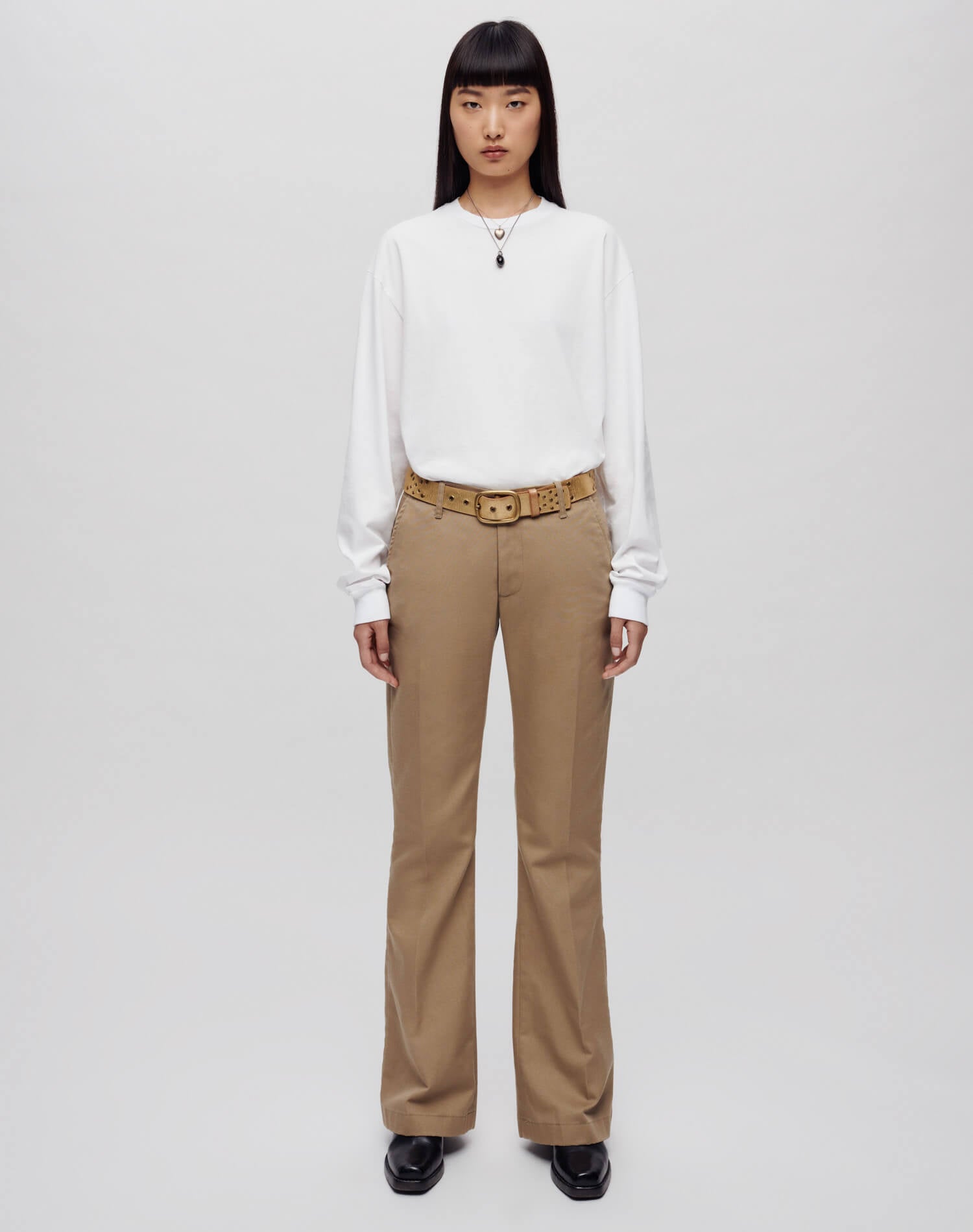 Surplus Mid Rise Wide Leg Trouser - Washed Khaki