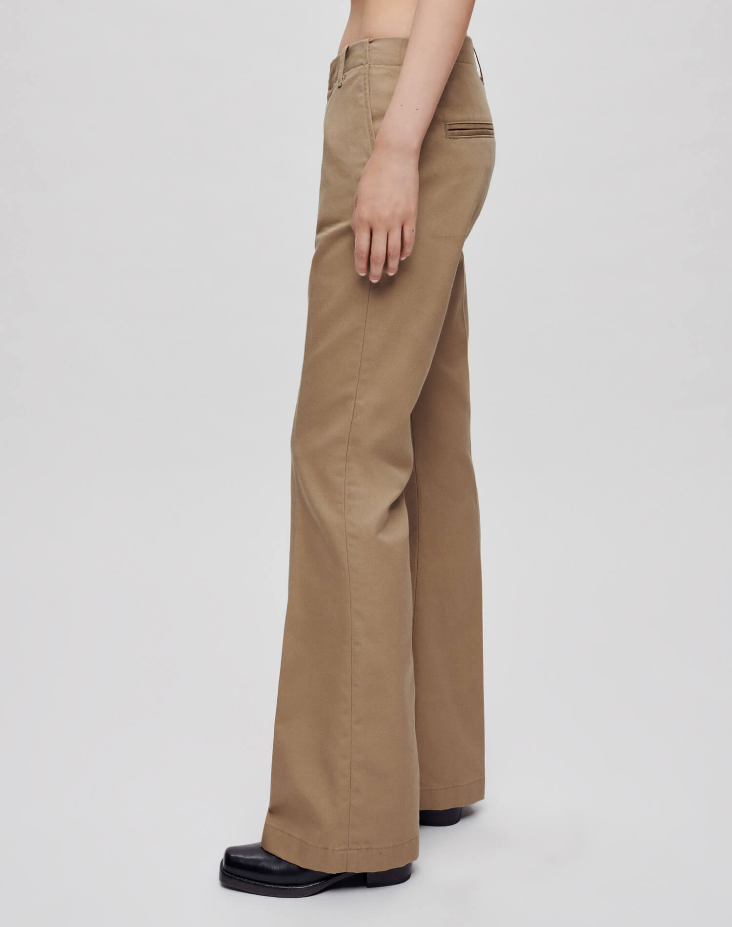 Surplus Mid Rise Wide Leg Trouser - Washed Khaki