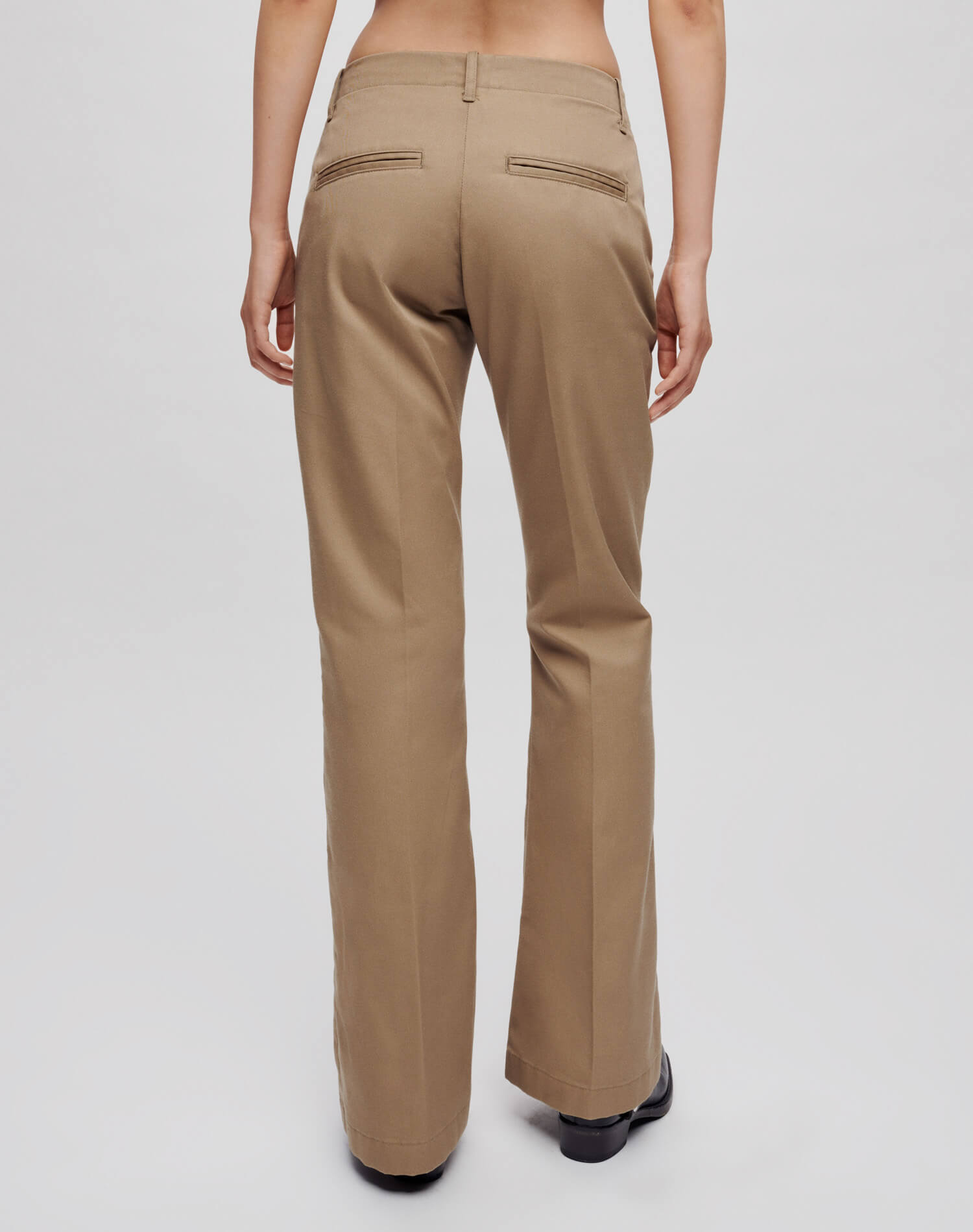 Surplus Mid Rise Wide Leg Trouser - Washed Khaki