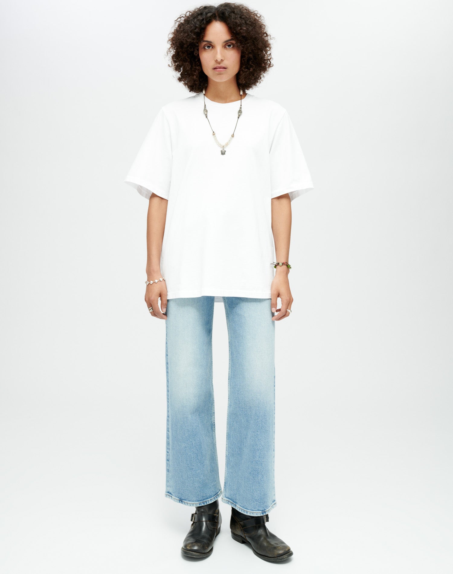 Comfort Stretch High Rise Wide Leg Crop - Blazed Indigo