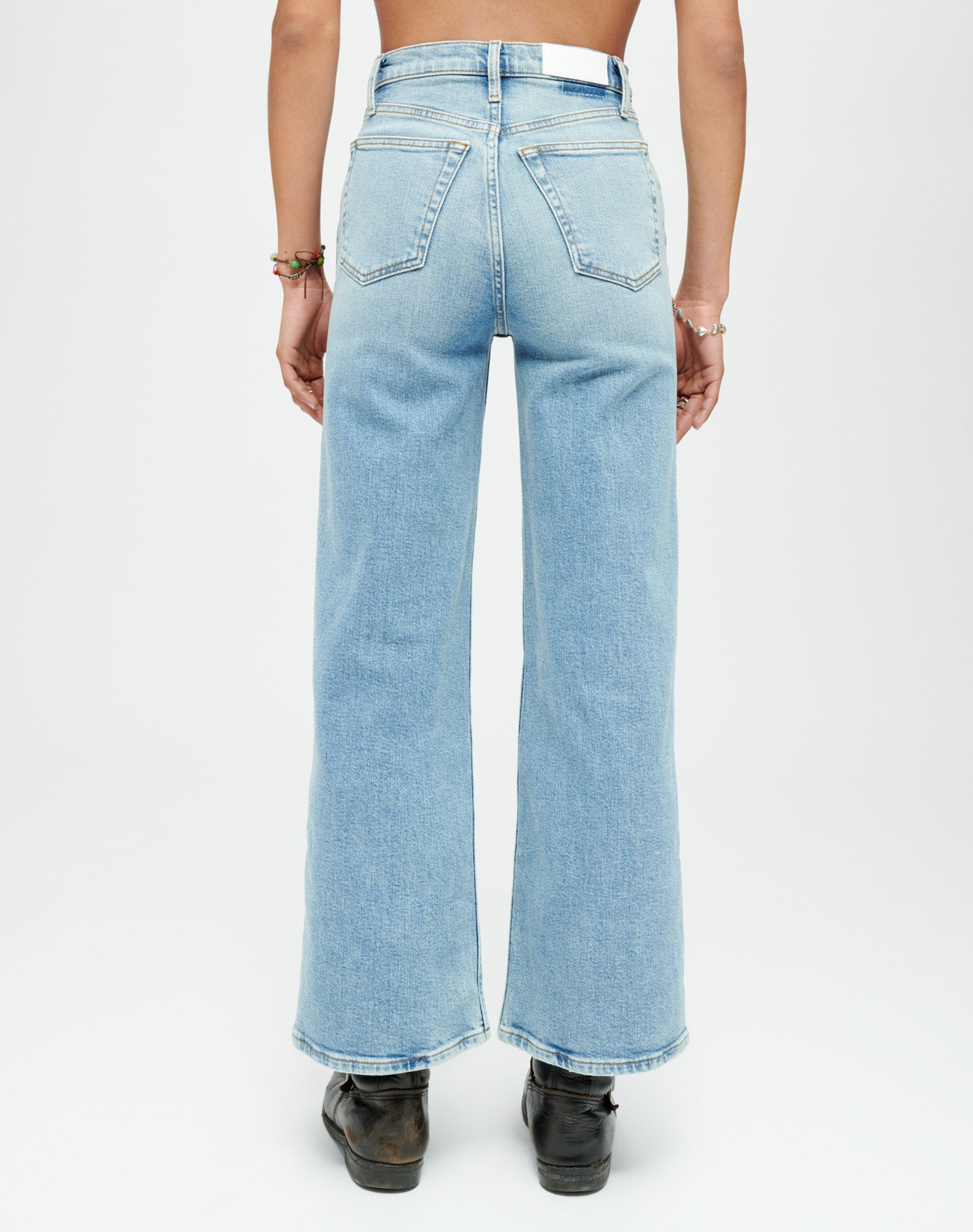 Comfort Stretch High Rise Wide Leg Crop - Blazed Indigo